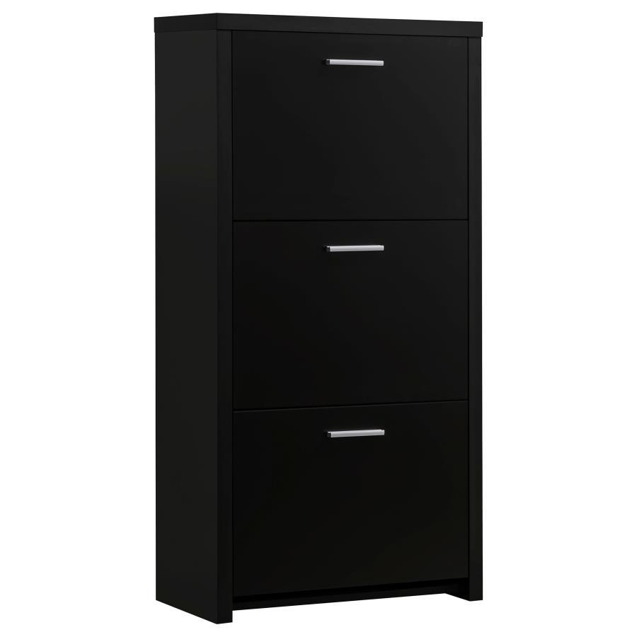 Vivian - 3-Drawer Engineered Wood Shoe Cabinet - Black CoasterEssence