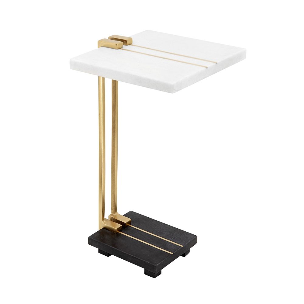 Crystal Side Table With Metal Frame, Artistic Accent Table For Living Room Home Essentials