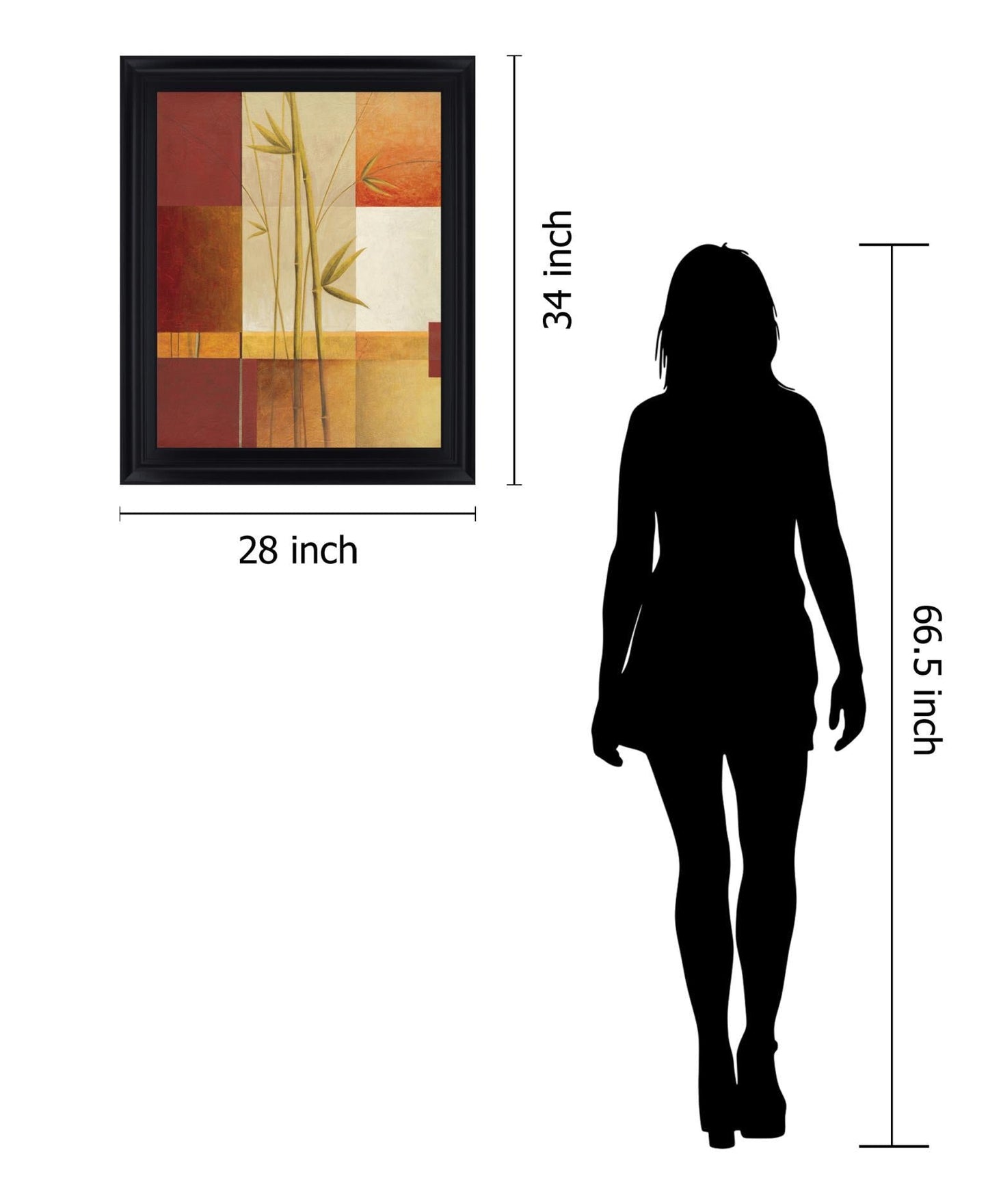 Autumn Bamboo Fusion - 28" x 34" Framed Wall Art Classy Art