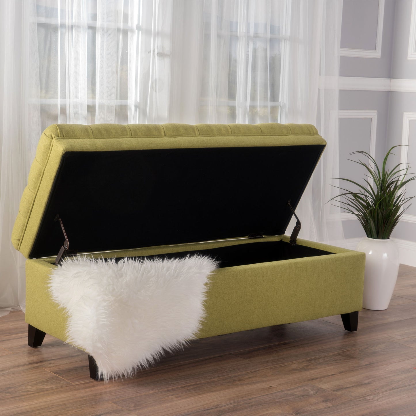 Juliana - Storage Ottoman With Birch Legs Noble House