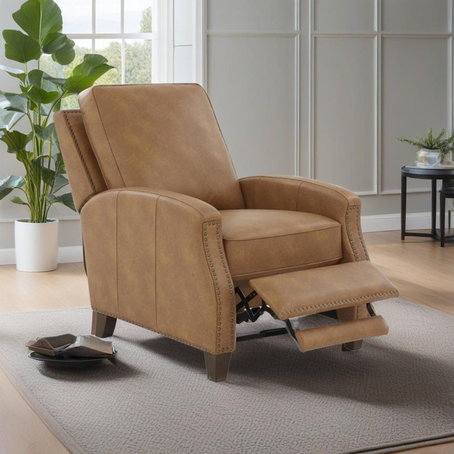 Jack - Push Back Recliner With Track Arms And Nailhead Accents Home Essentials