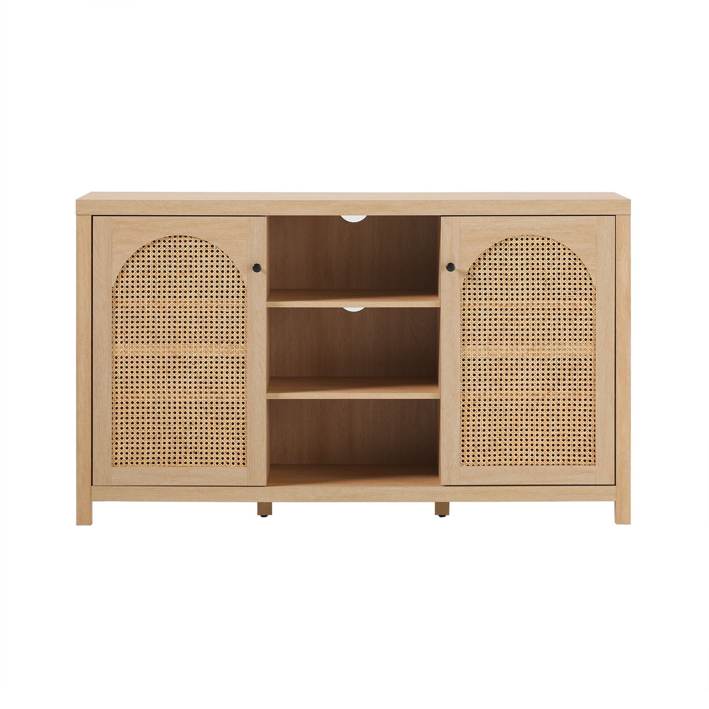 Transitional 2 Door Sideboard With Arched Rattan Panels Walker Edison