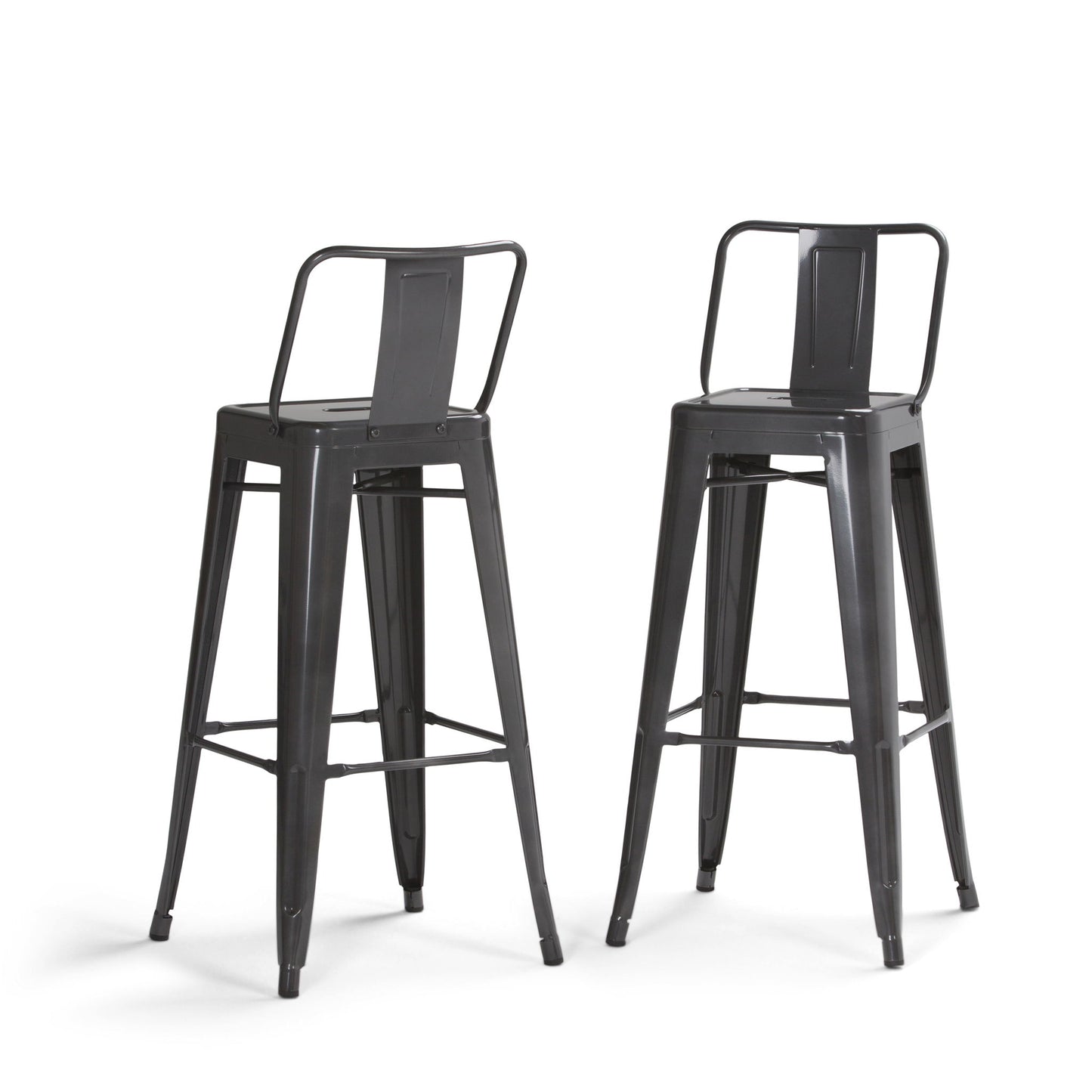 Rayne - Curved Back Metal Stool (Set of 2) Simpli-Home