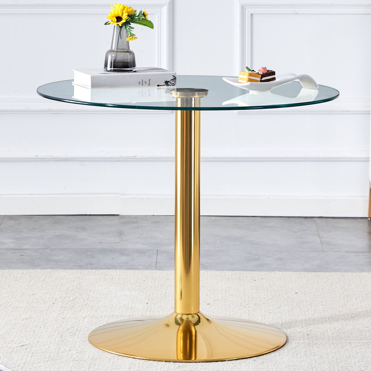 Modern Minimalist Round Dining Table With Glass Top Home Essentials