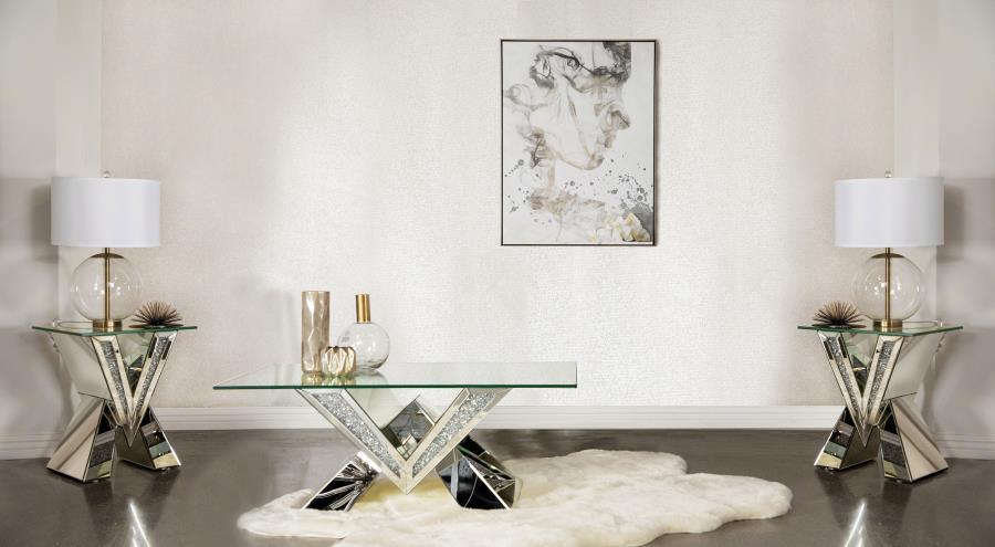 Taffeta - Mirrored Coffee Table Set Coaster Fine Furniture