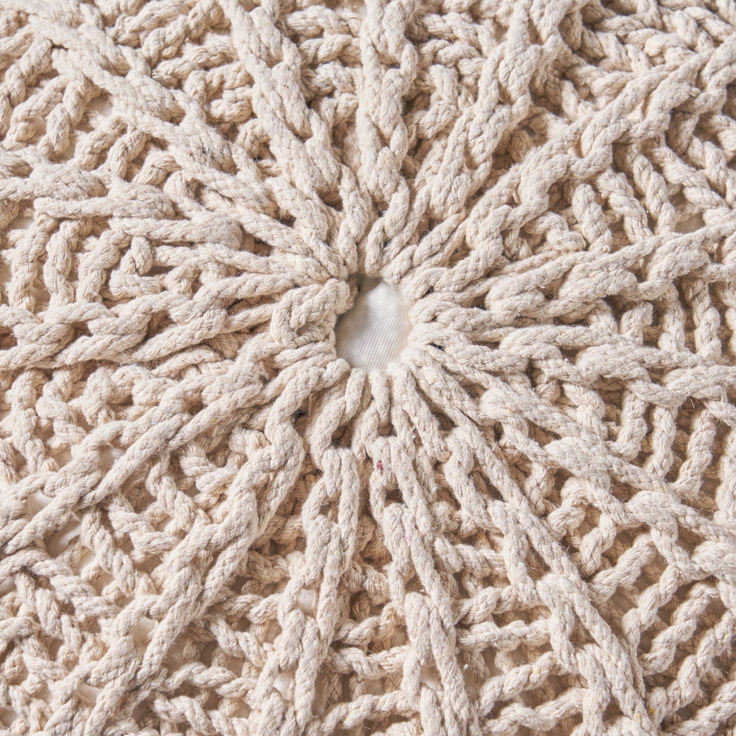 Bordeaux - Knitted Cotton Round Pouf Ottoman And Floor Cushion Home Essentials