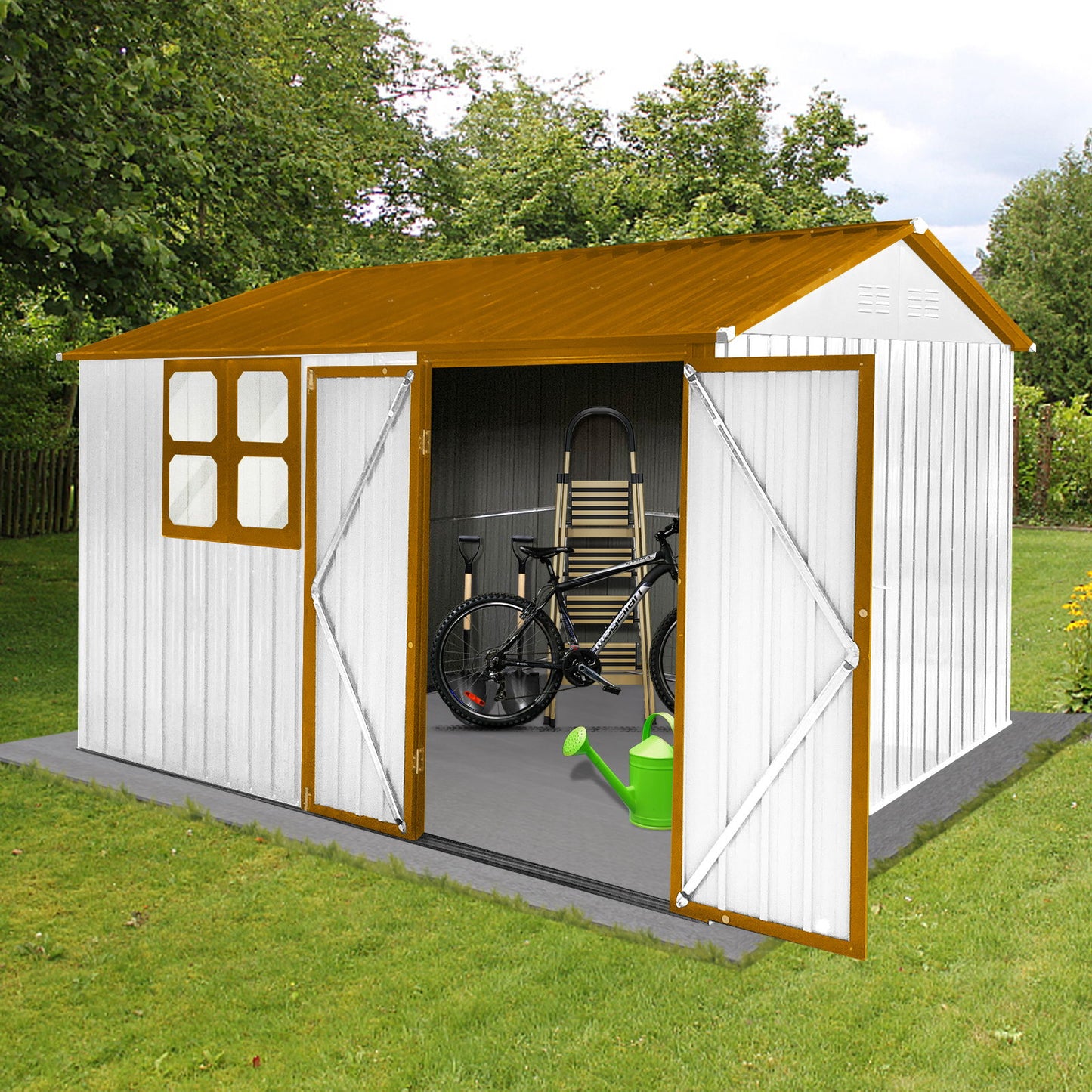 10' x 8' Garden Sheds Outdoor Storage Sheds With Window Daily Nest
