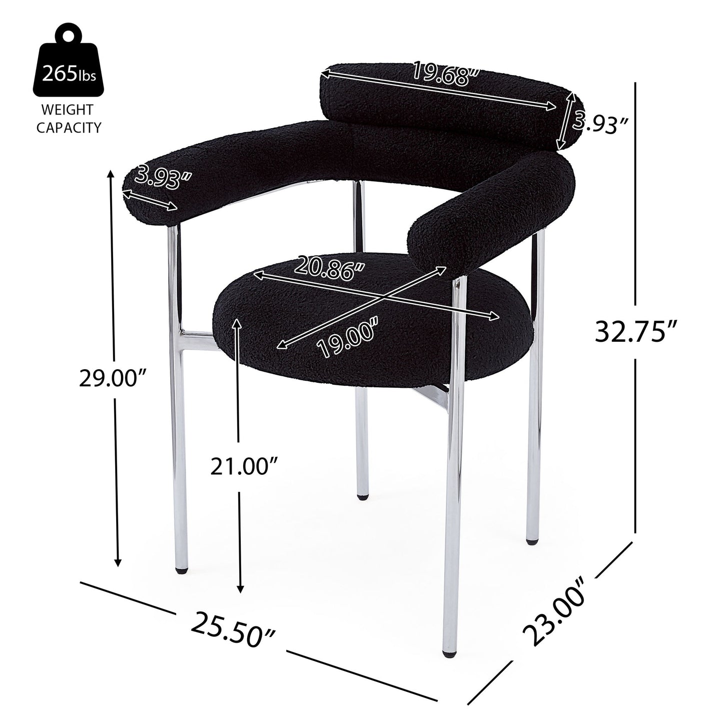Contemporary Upholstered Armchair Dining Chairs With Metal Legs (Set of 2) Noble House