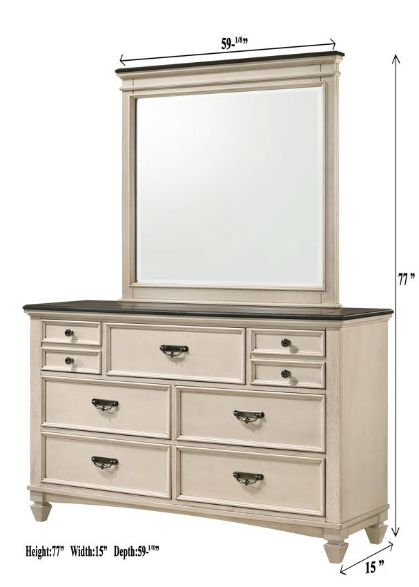 Sawyer - Dresser, Mirror Crown Mark