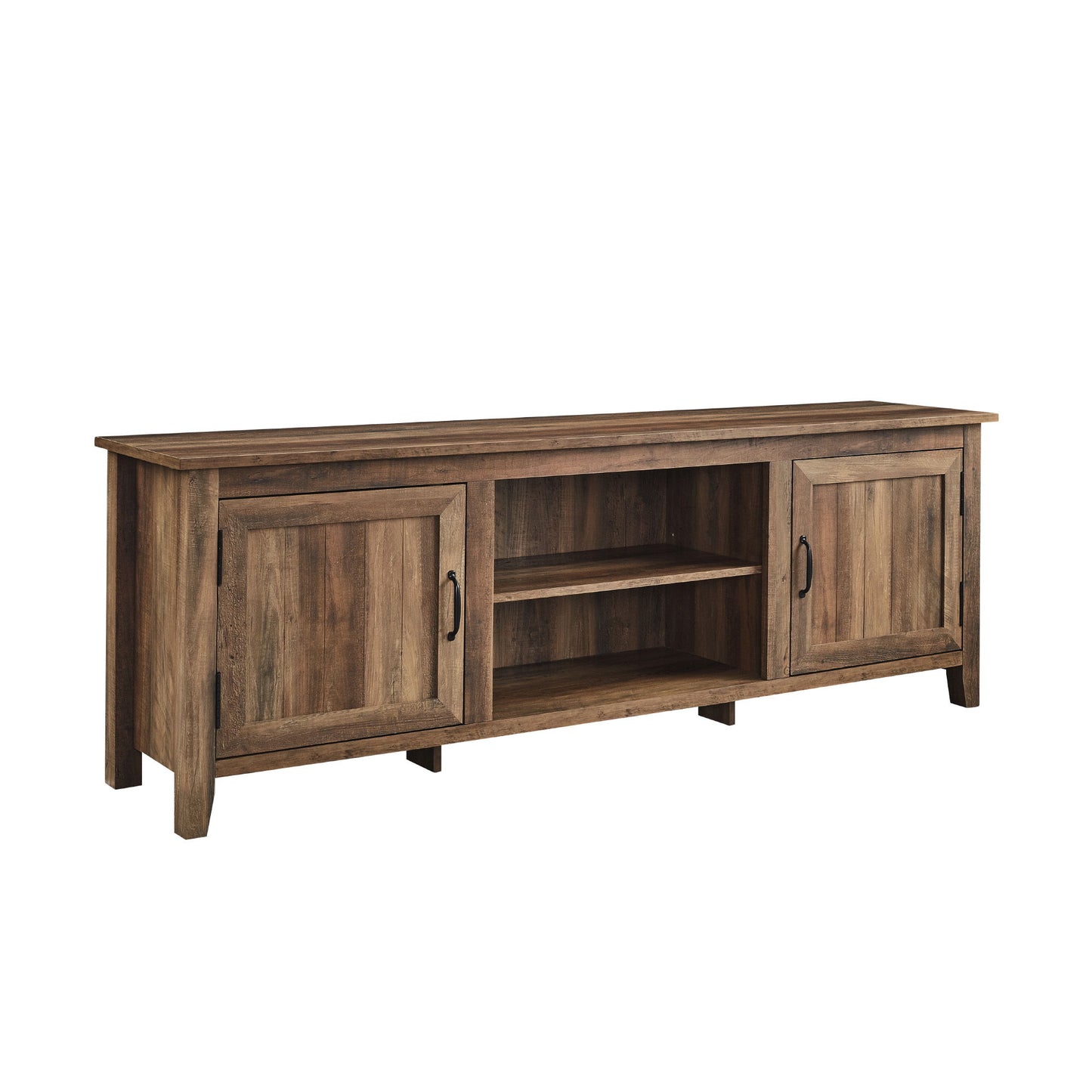 Modern Farmhouse 2 Door Grooved 70" TV Stand For 85" TVs Walker Edison