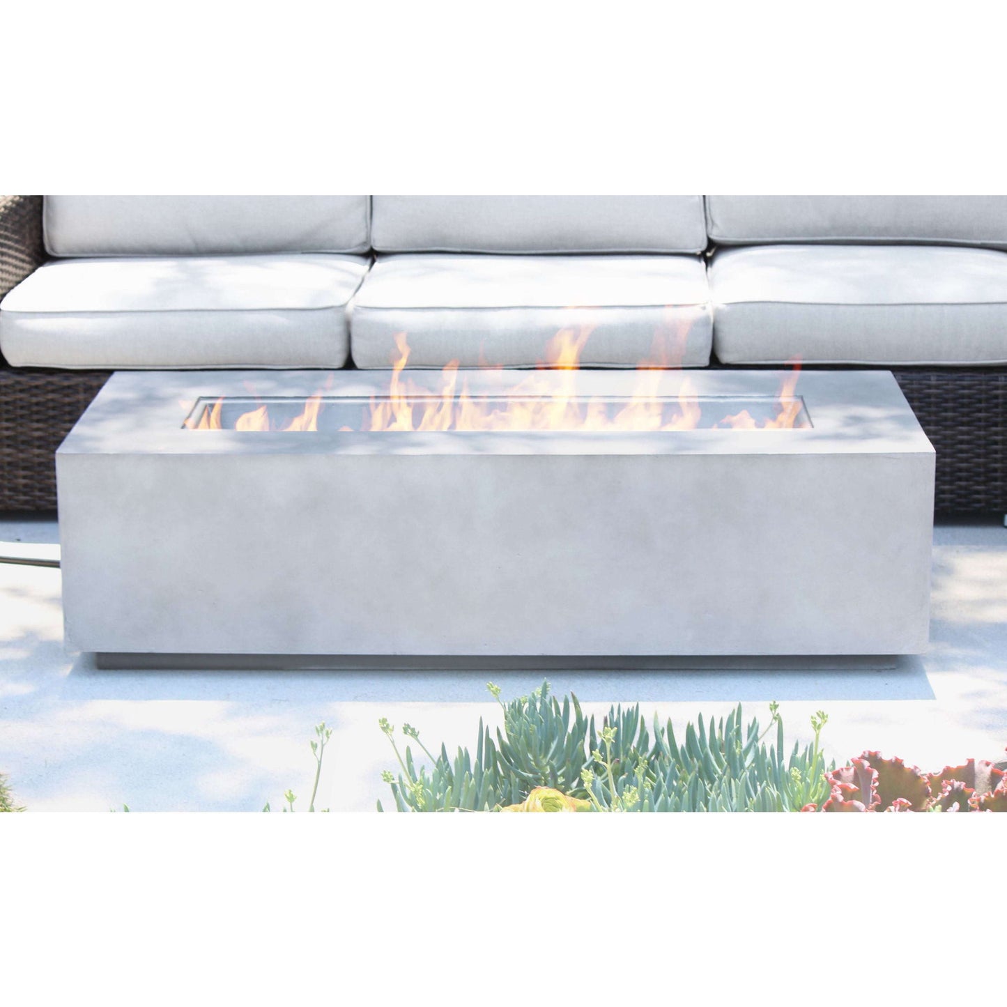 Modern Concrete Design Propane Outdoor Fire Pit Table LSI Patio Furniture