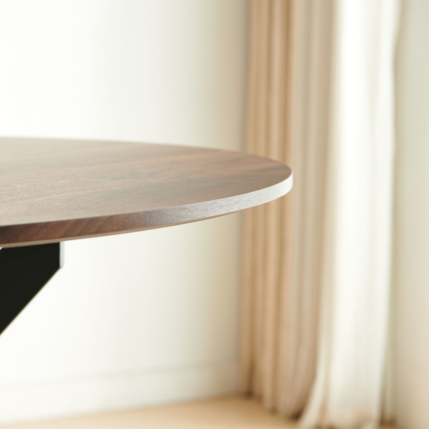 Mid-Century Dining Table For 4 - 6 People With Round MDF Table Top, Pedestal Dining Table, End Table Leisure Coffee Table, Cross Leg Home Essentials