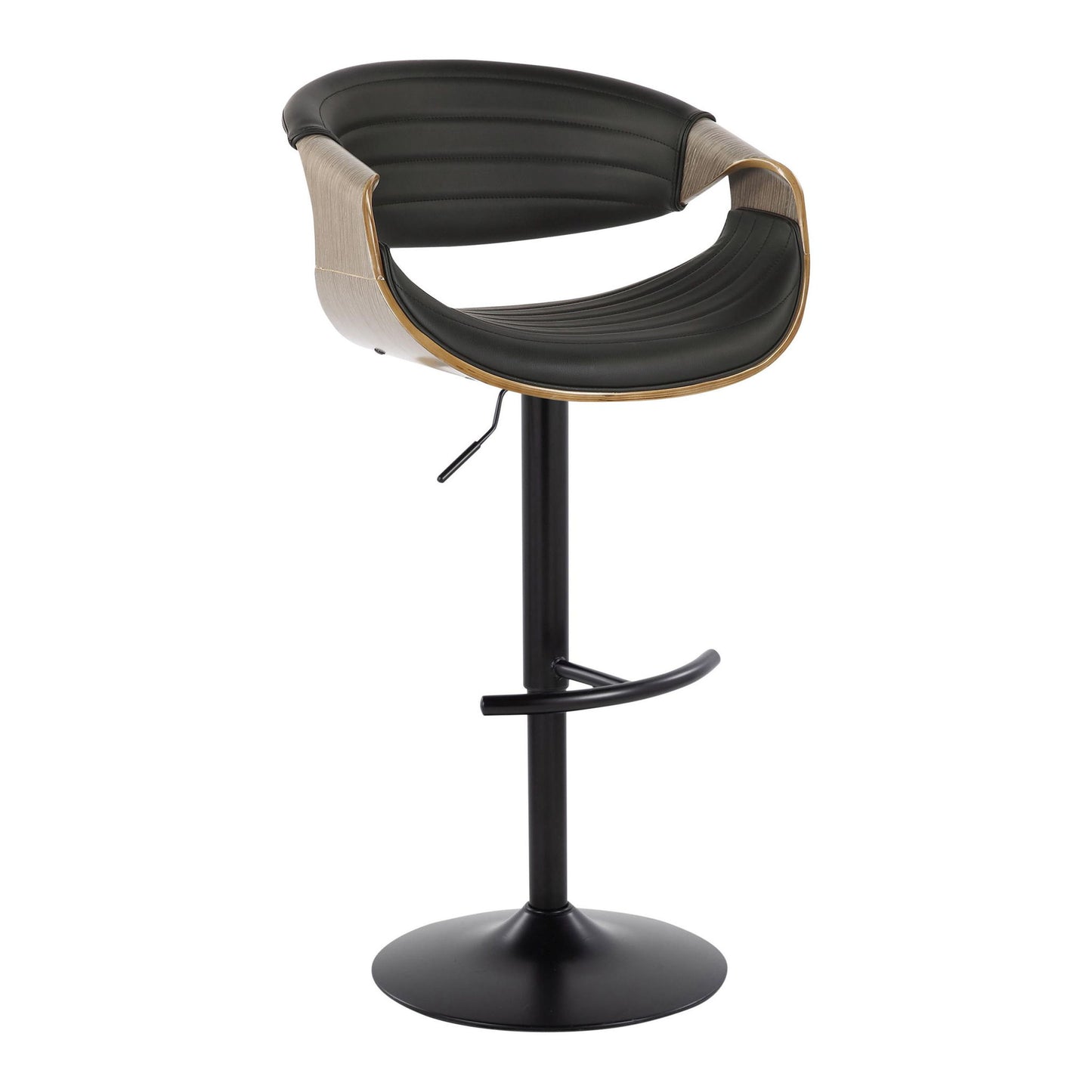 Symphony - Mid Century Modern Adjustable Barstool With Swivel With Rounded T Footrest (Set of 2) Lumi Source