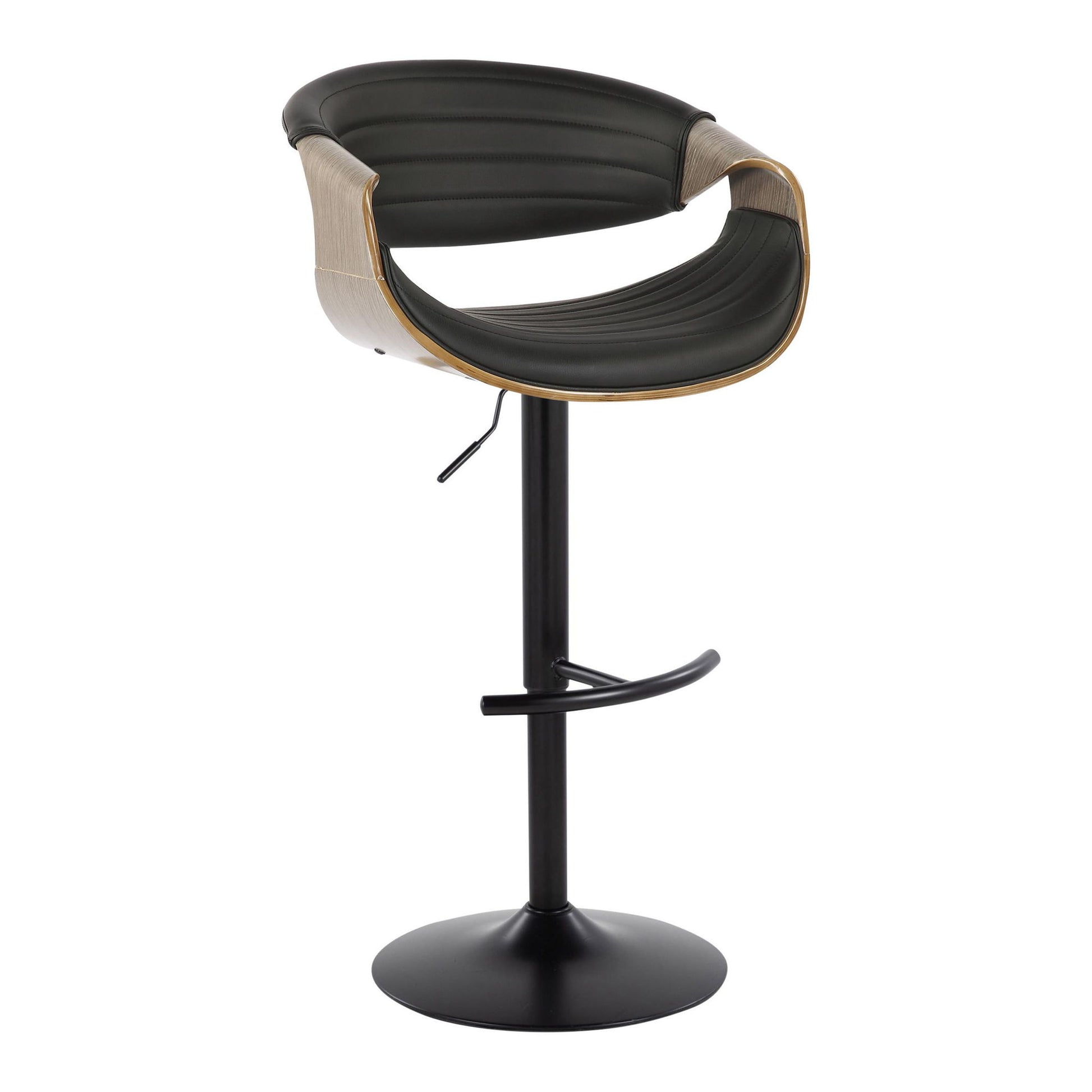 Symphony - Mid Century Modern Adjustable Barstool With Swivel With Rounded T Footrest (Set of 2) Lumi Source