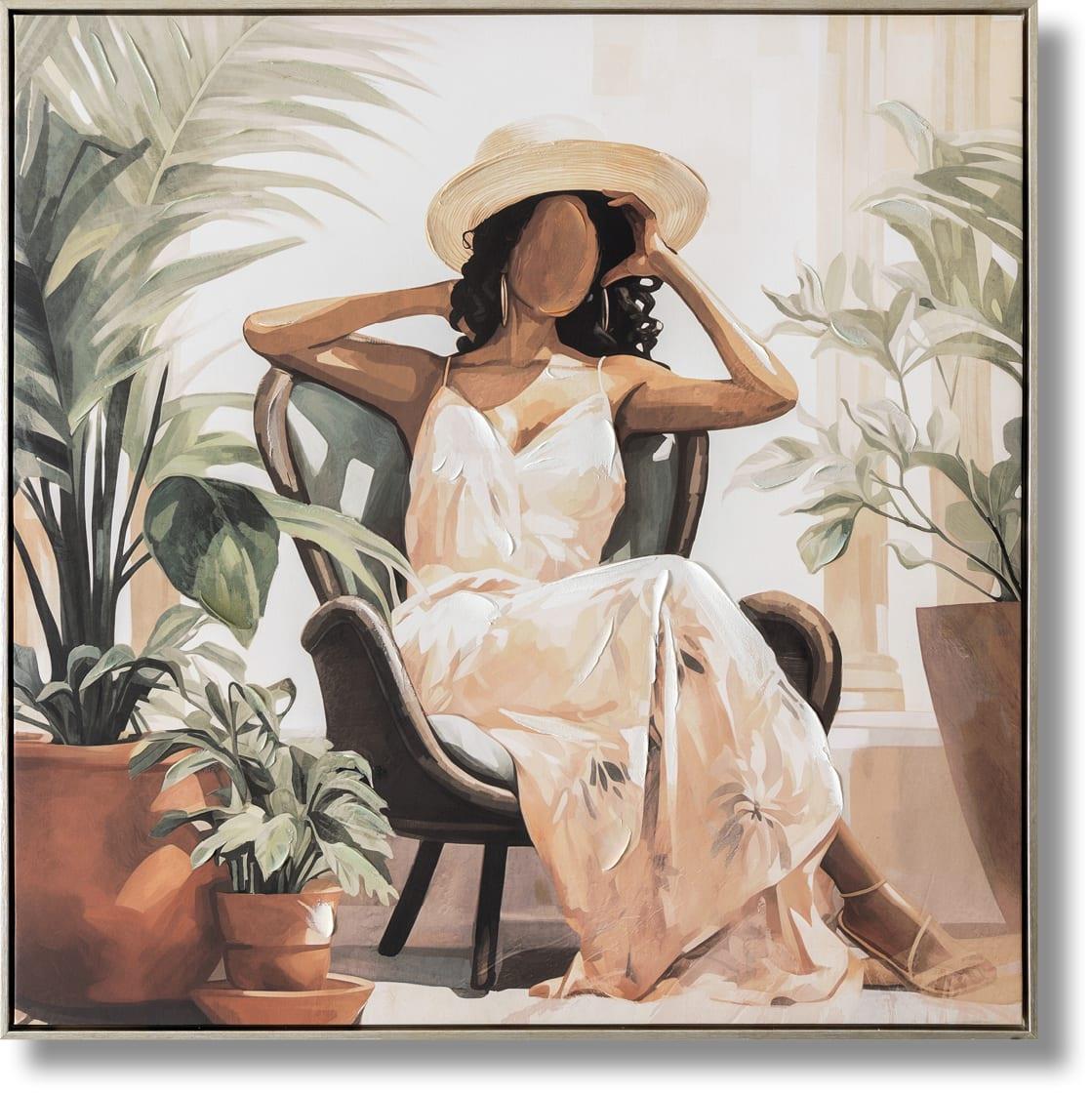 Sunlit Oasis Muse - 33" x 33" Framed Wall Art Classy Art