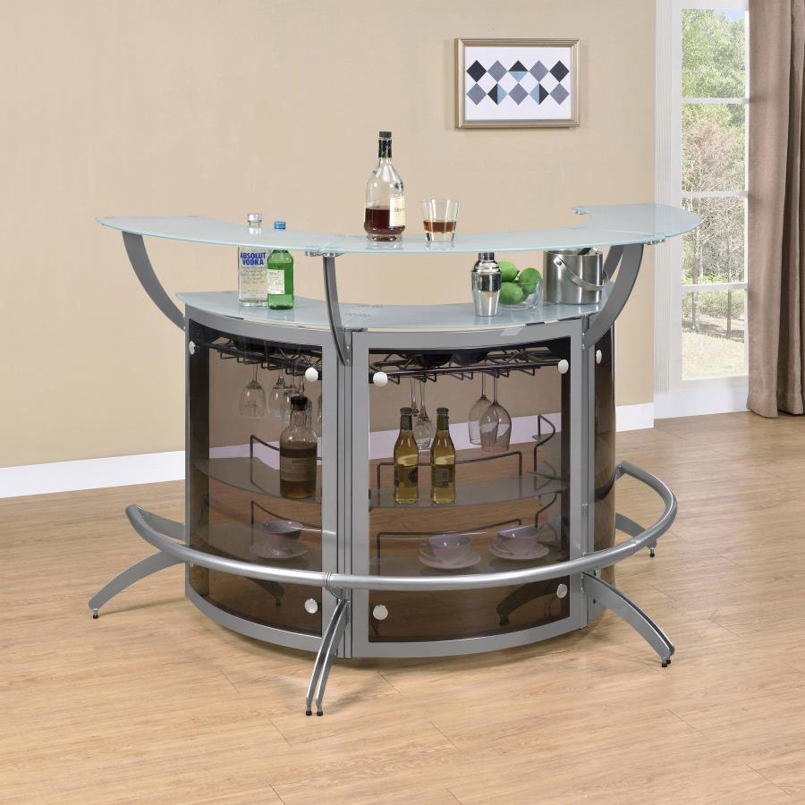 Dallas - 3-Piece Curved Freestanding Home Bar Cabinet CoasterEssence