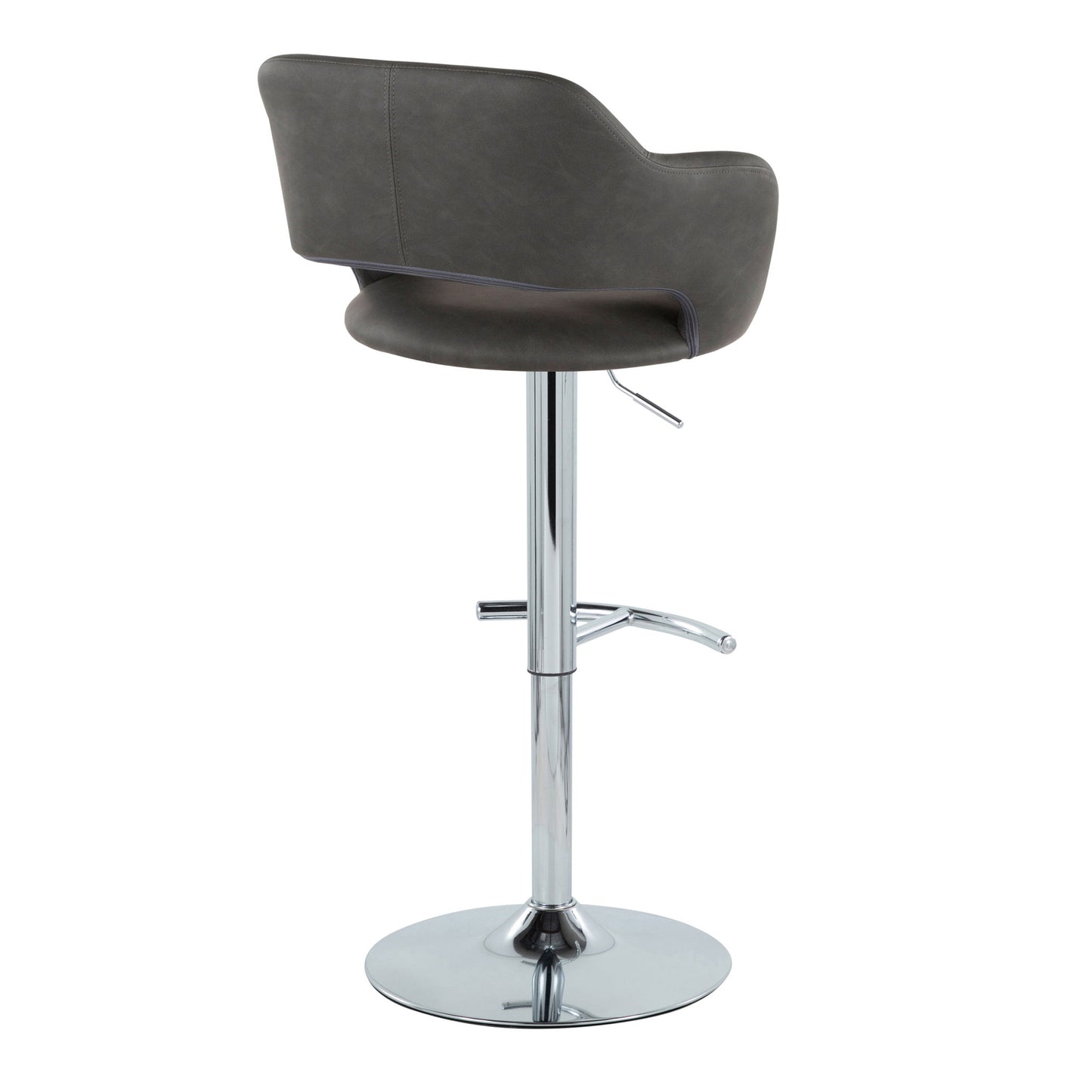 Margarite - Contemporary Ajustable Barstool With Swivel With Rounded T Footrest (Set of 2) Lumi Source