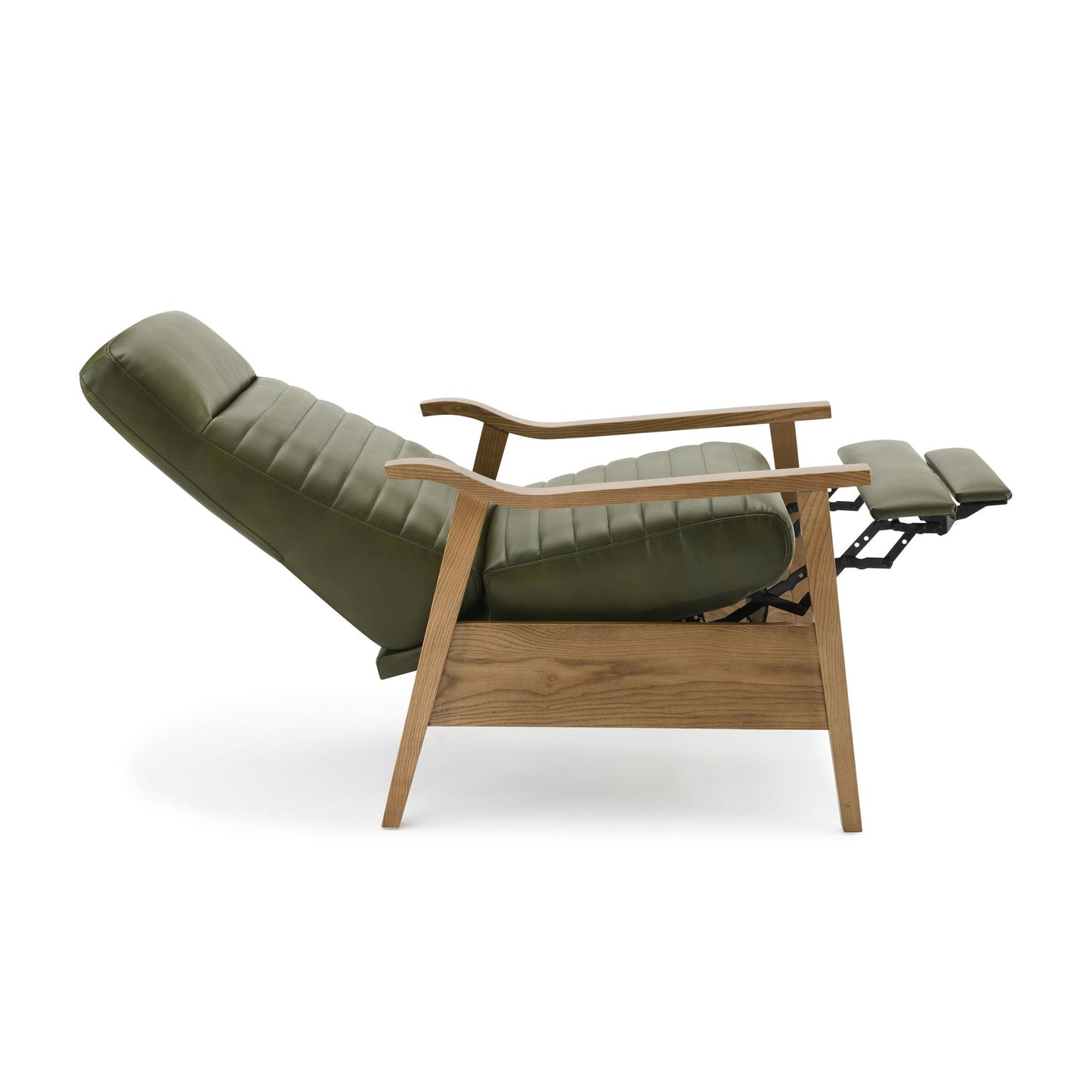 Asher - Modern Push Back Recliner With Wood Arms Home Essentials