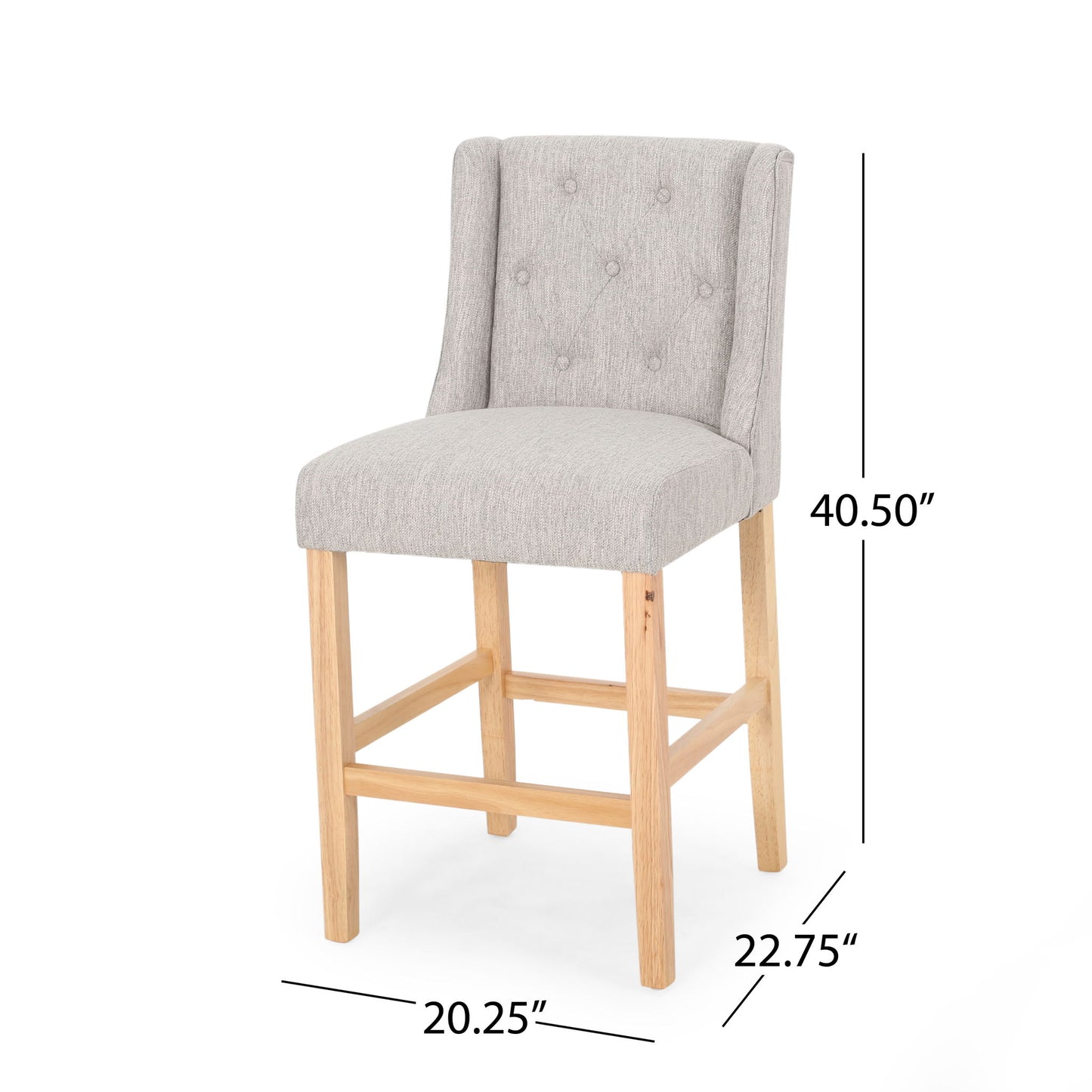 Vienna - Contemporary Fabric Tufted & Wingback Counter Stools (Set of 2) Noble House