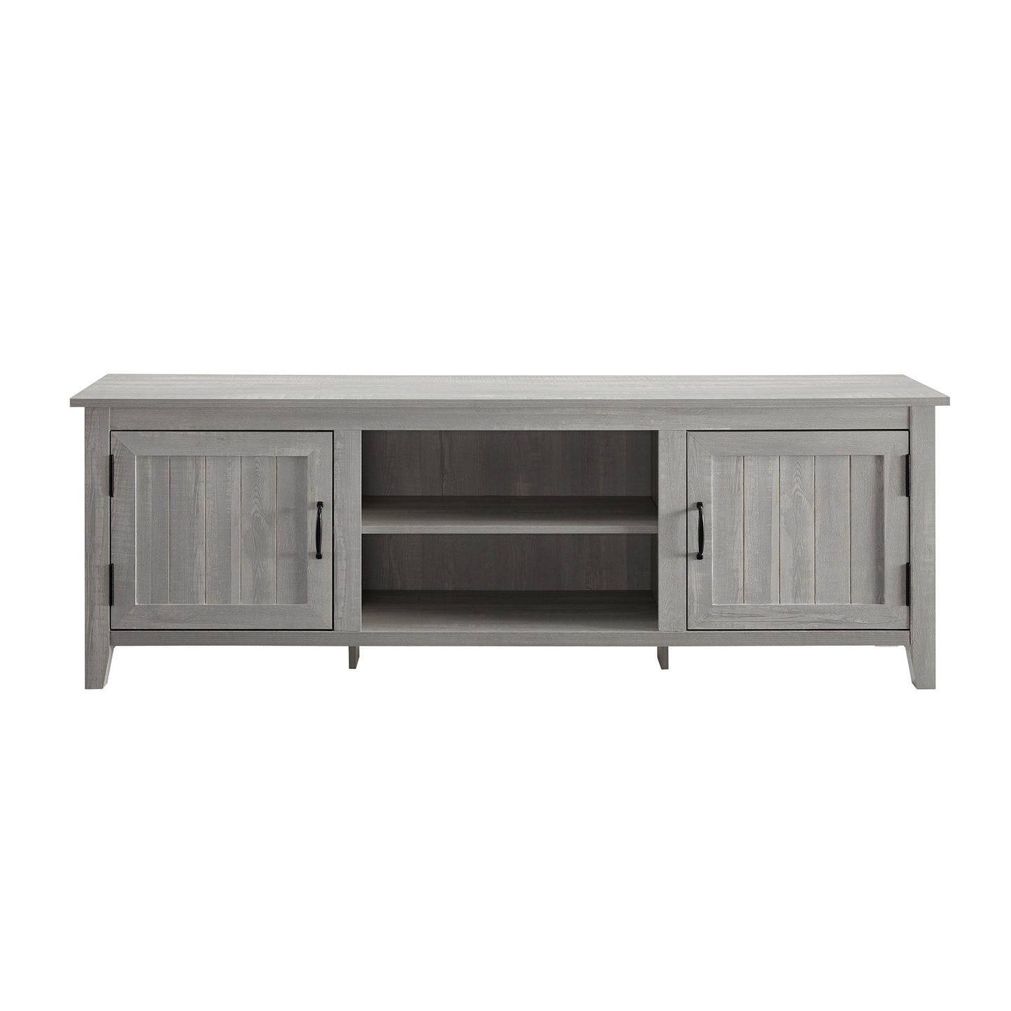 Modern Farmhouse 2 Door Grooved 70" TV Stand For 85" TVs Walker Edison
