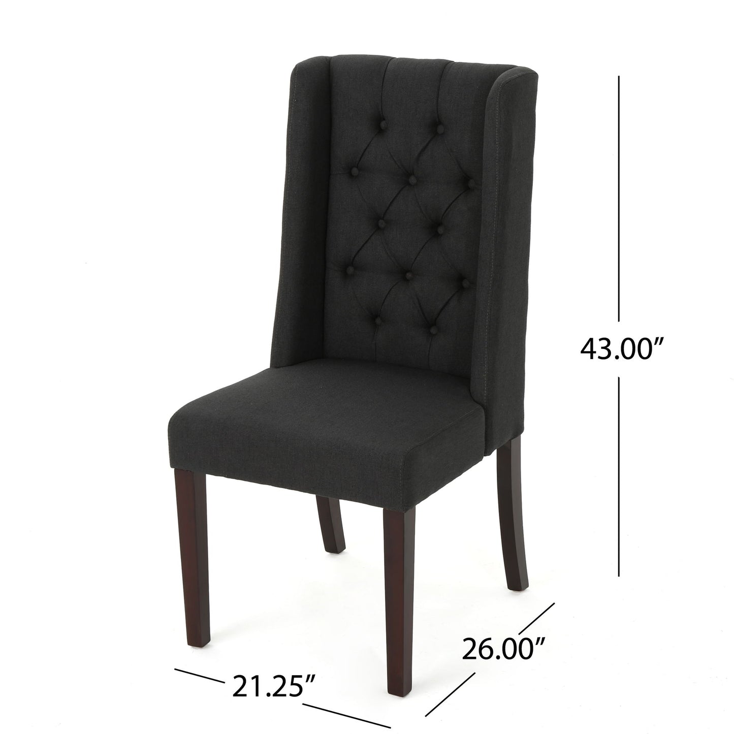 Sophisticated Tufted Dining Chair With High Back Design Noble House