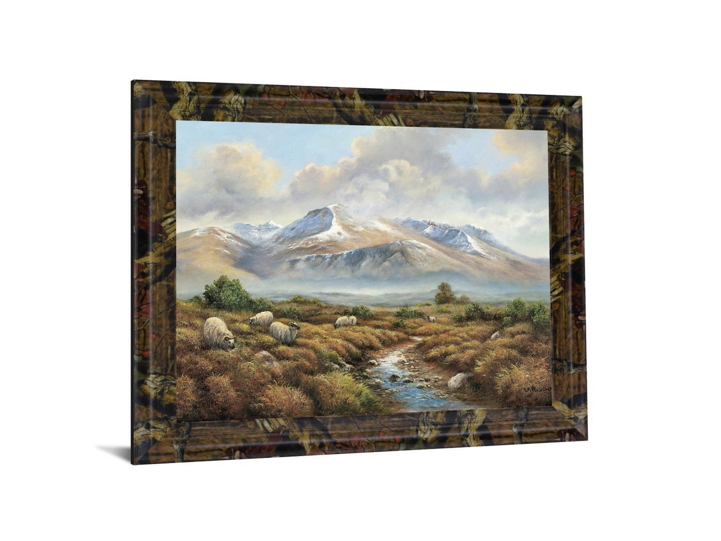 Woolly Grazing Vista - 28" x 34" Framed Wall Art Classy Art