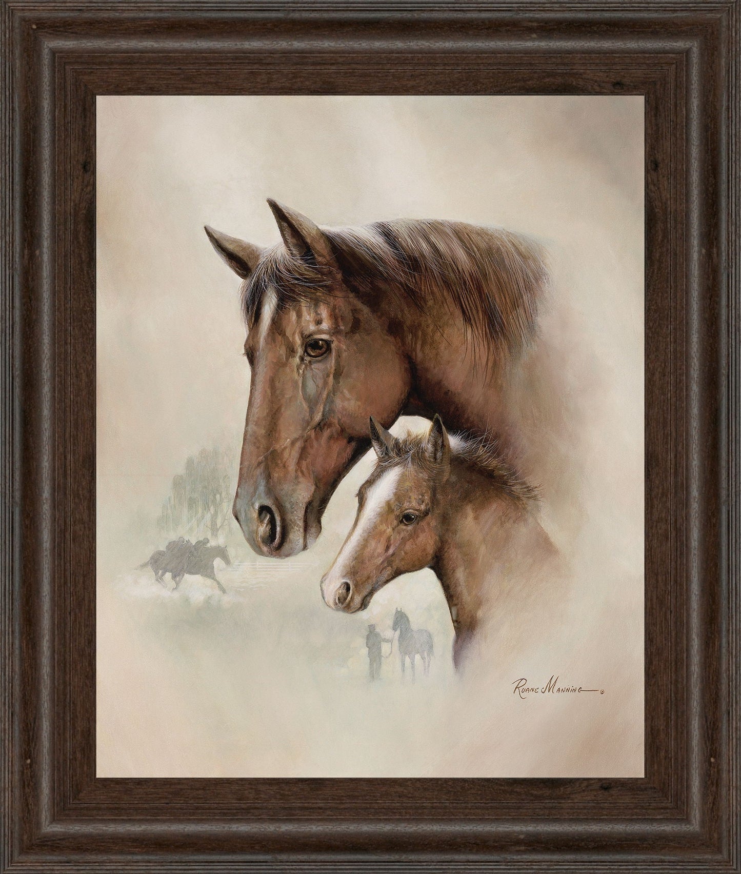 Race Horse I By Ruane Manning - Framed Print Wall Art - Dark Brown - Snoozhouse