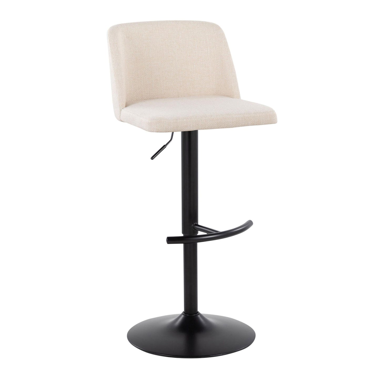 Toriano - Contemporary Adjustable Bar Stool With Rounded T Footrest (Set of 2) Lumi Source