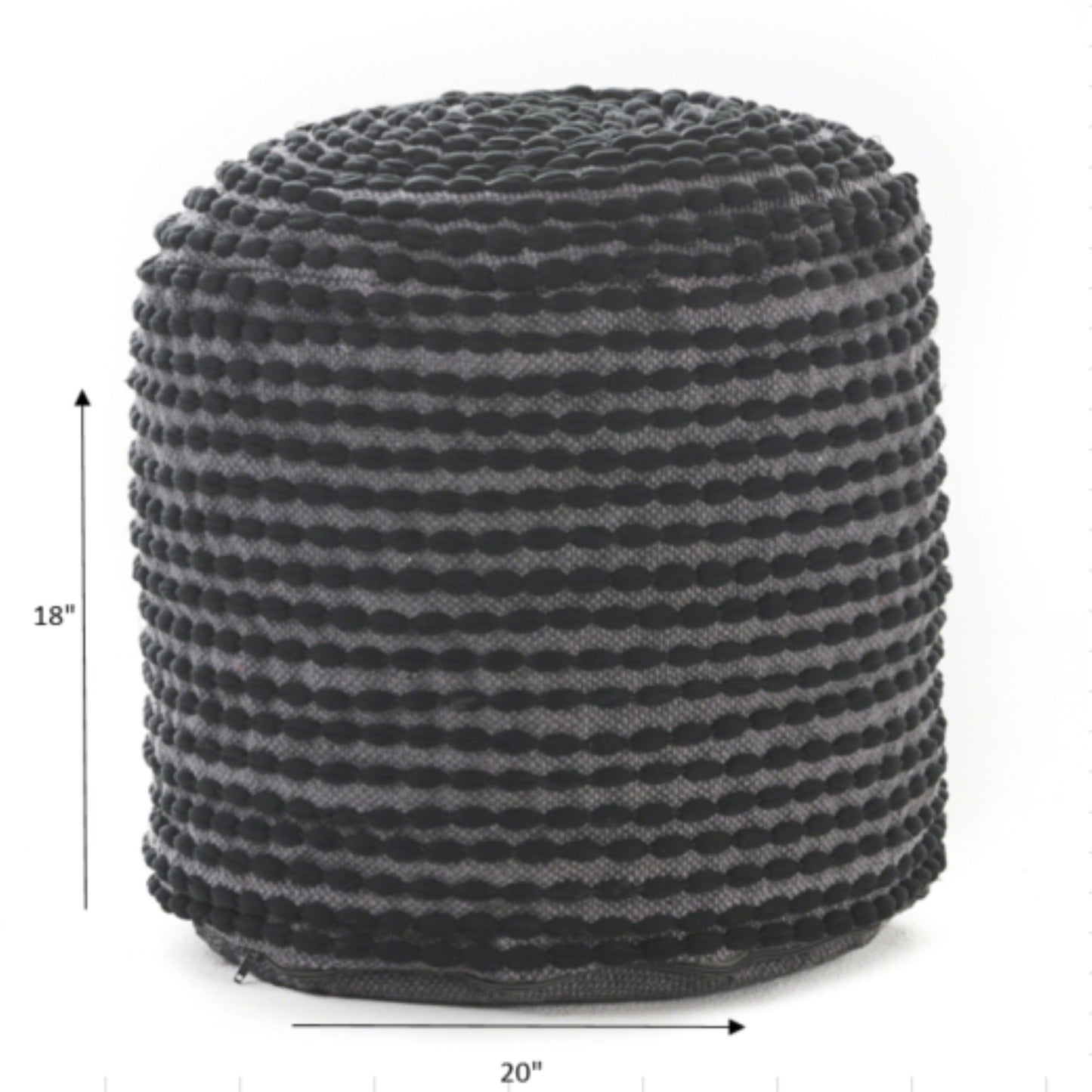 River - Handcrafted Cylindrical Pouf Water Resistant Fabric Home Essentials