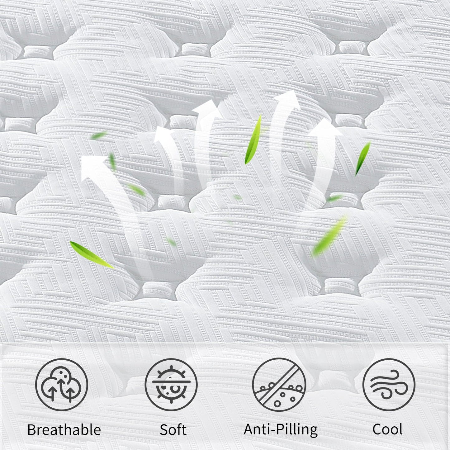 12" Hybrid Mattress Individual Pocket Spring, 7 Zoned Memory Foam Home Essentials
