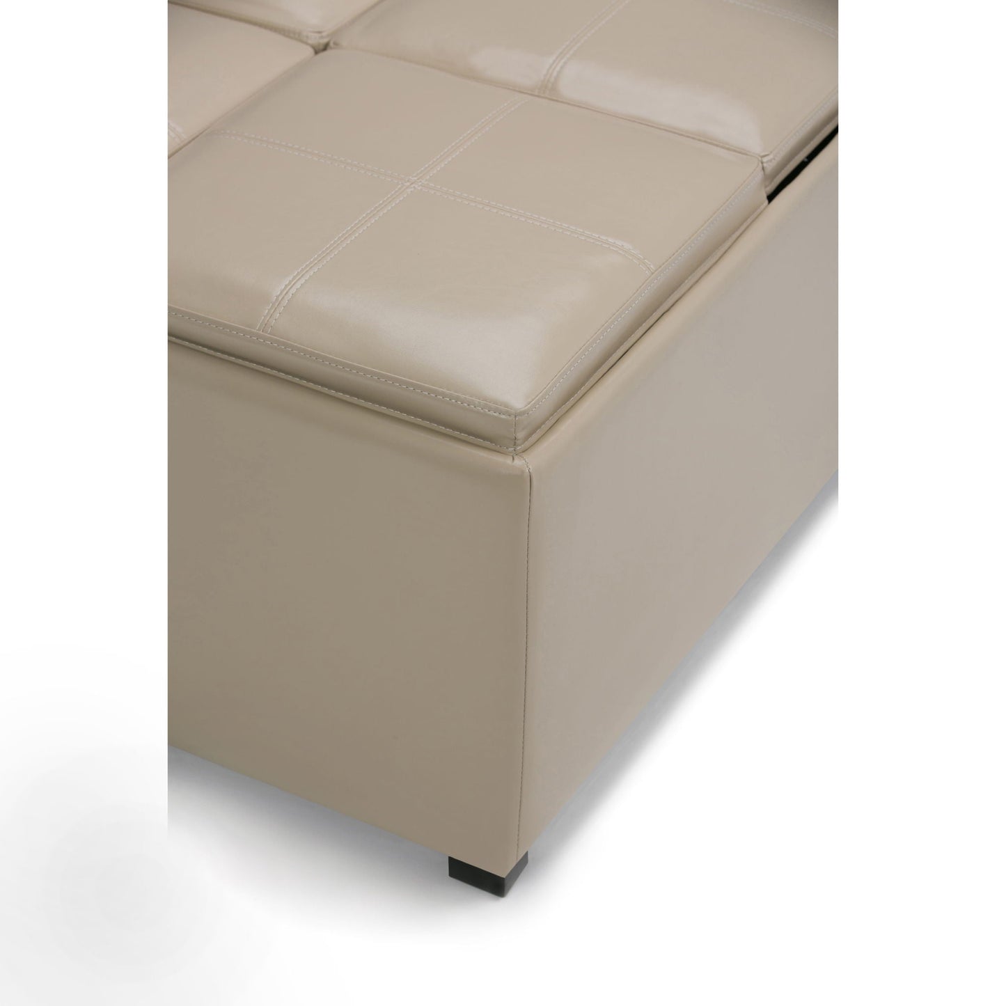Avalon - Square Coffee Table, Storage Ottoman Simpli-Home