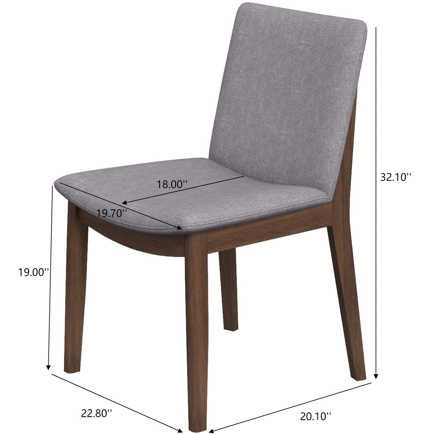 Laura - Mid-Century Modern Solid Wood Dining Chair (Set of 2) Ashcroft Furniture