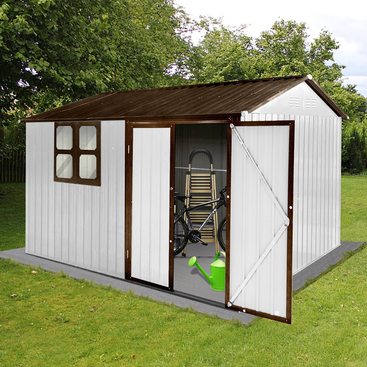 10' x 8' Garden Sheds Outdoor Storage Sheds With Window Daily Nest