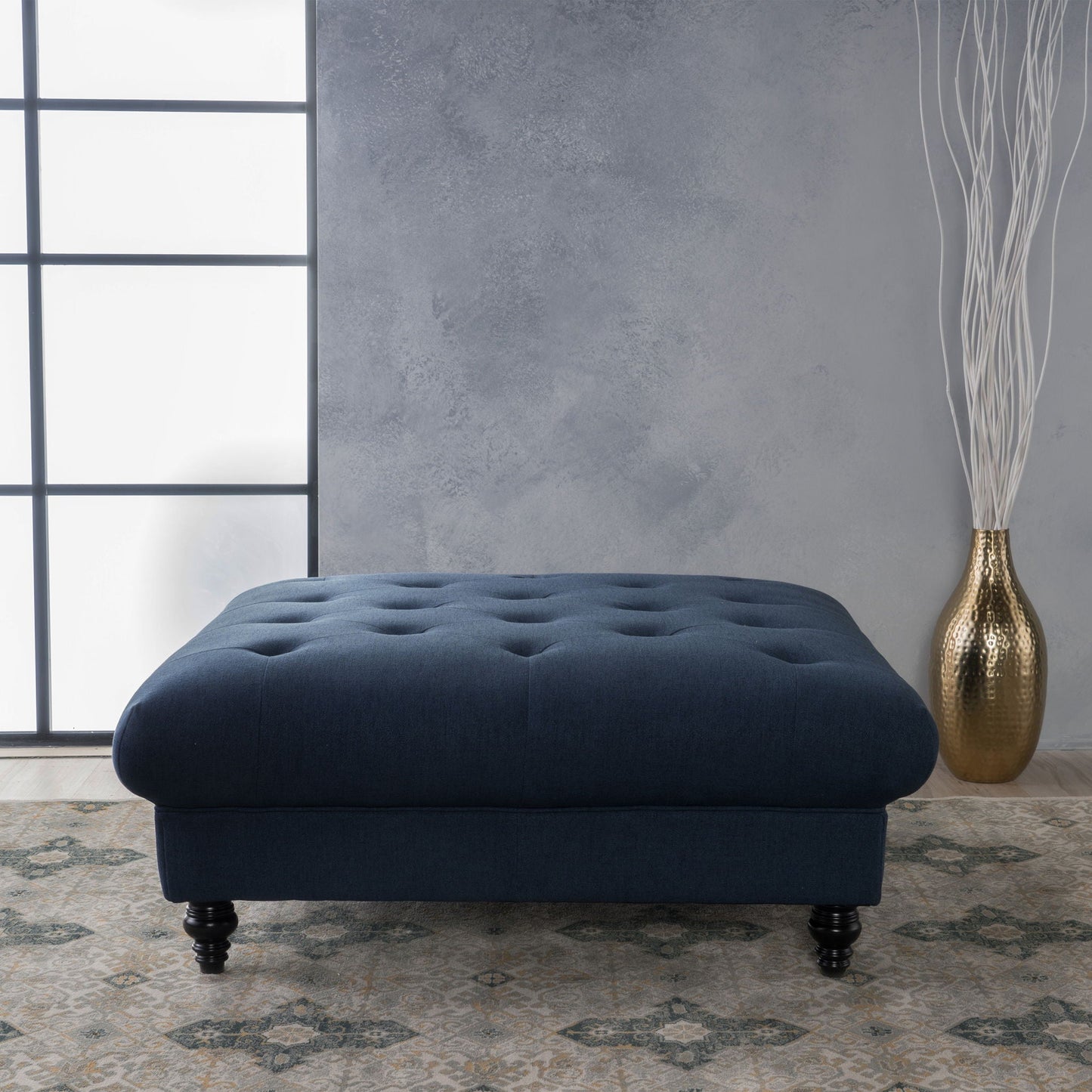 Madrid - Tufted Ottoman Footrest Noble House
