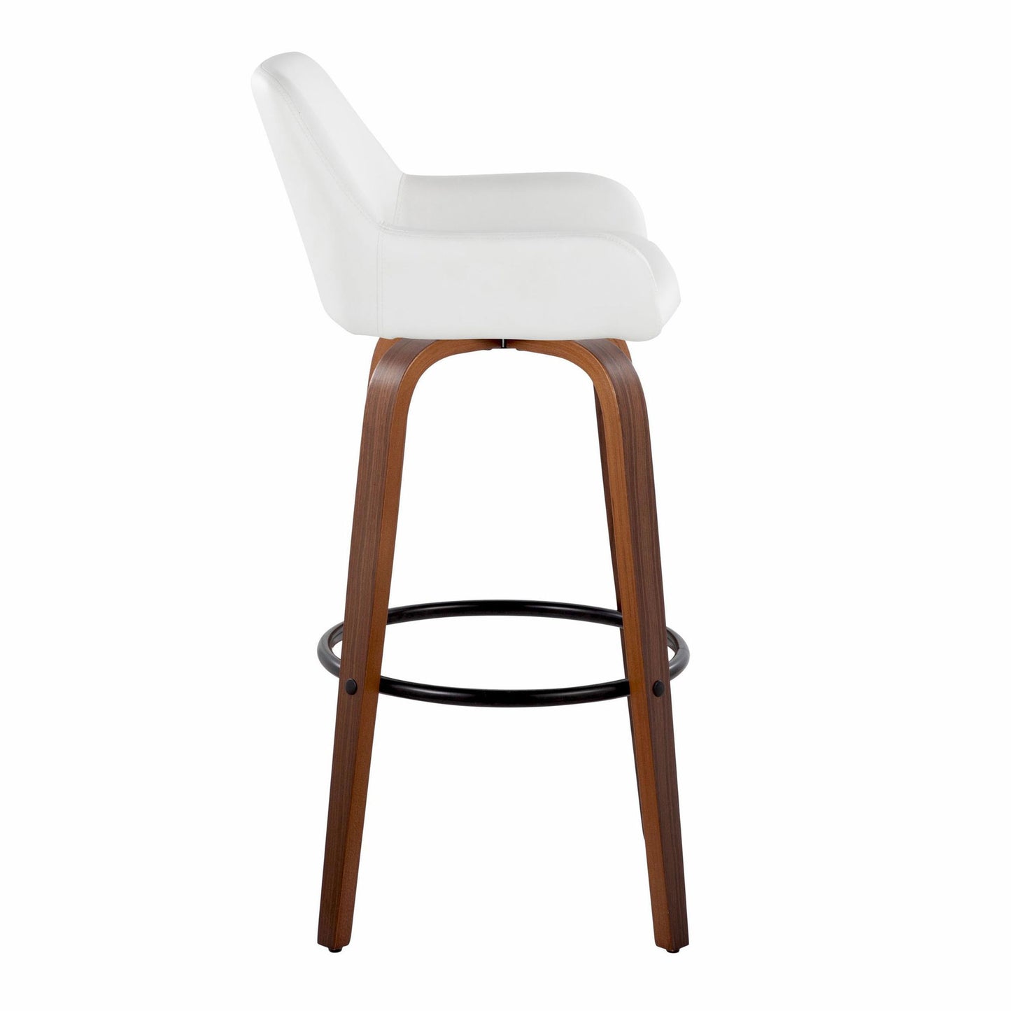 Daniella - Contemporary Fixed Height, Barstool & Swivel And Round Footrest (Set of 2) Lumi Source