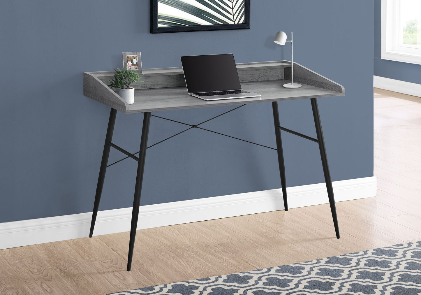 Computer Desk For Home Office, Sturdy Construction, Storage Shelves 8th Street