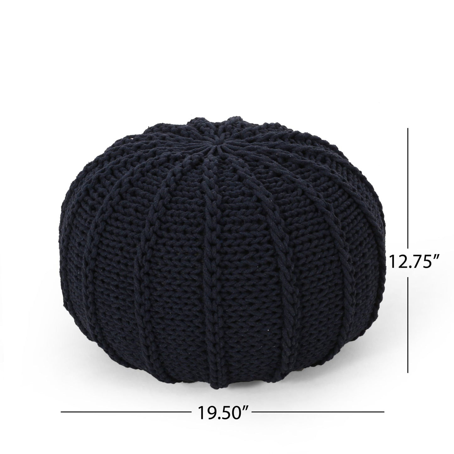 Bordeaux - Knitted Cotton Round Pouf Ottoman And Floor Cushion Home Essentials