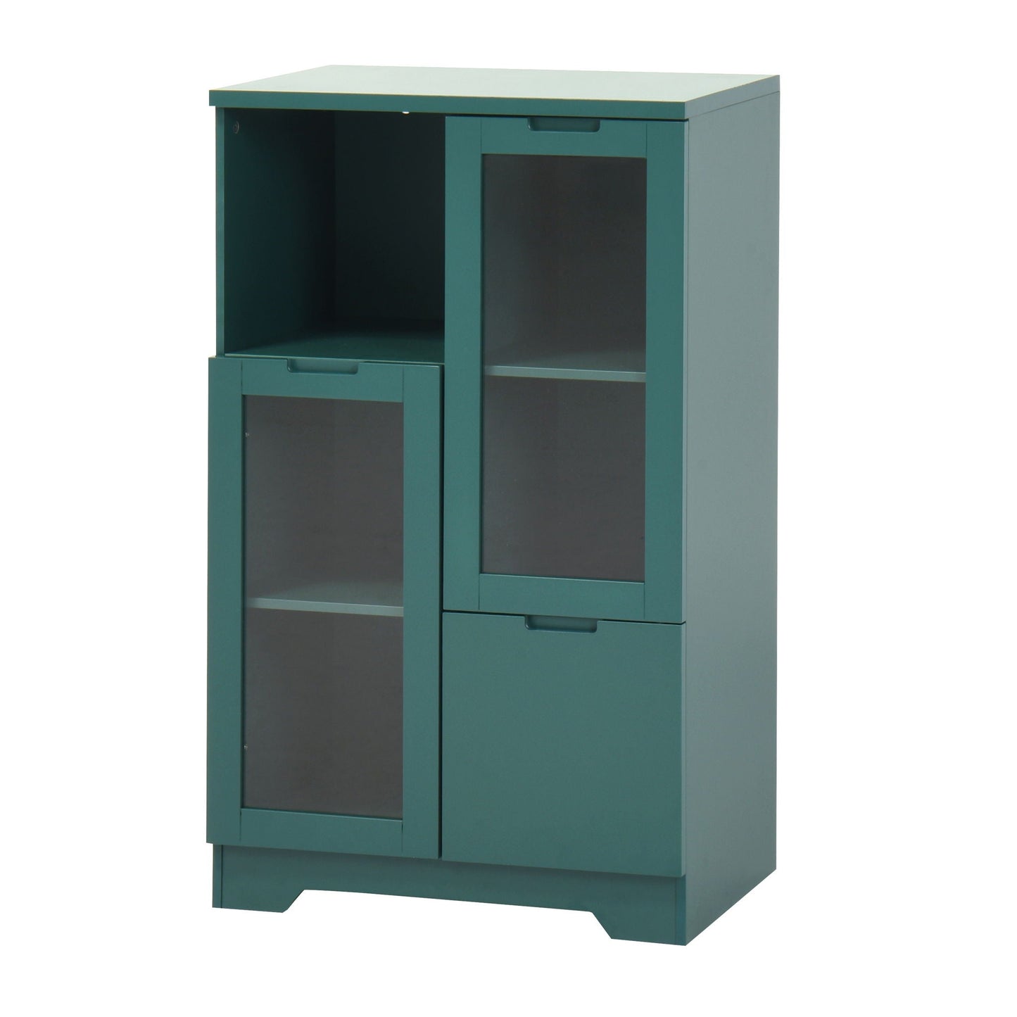 Modern Cabinet With Glass Doors And Drawer Home Essentials