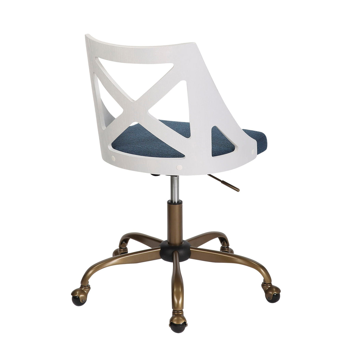 Charlotte - Farmhouse Task Chair - Antique Copper / White / Blue Lumi Source