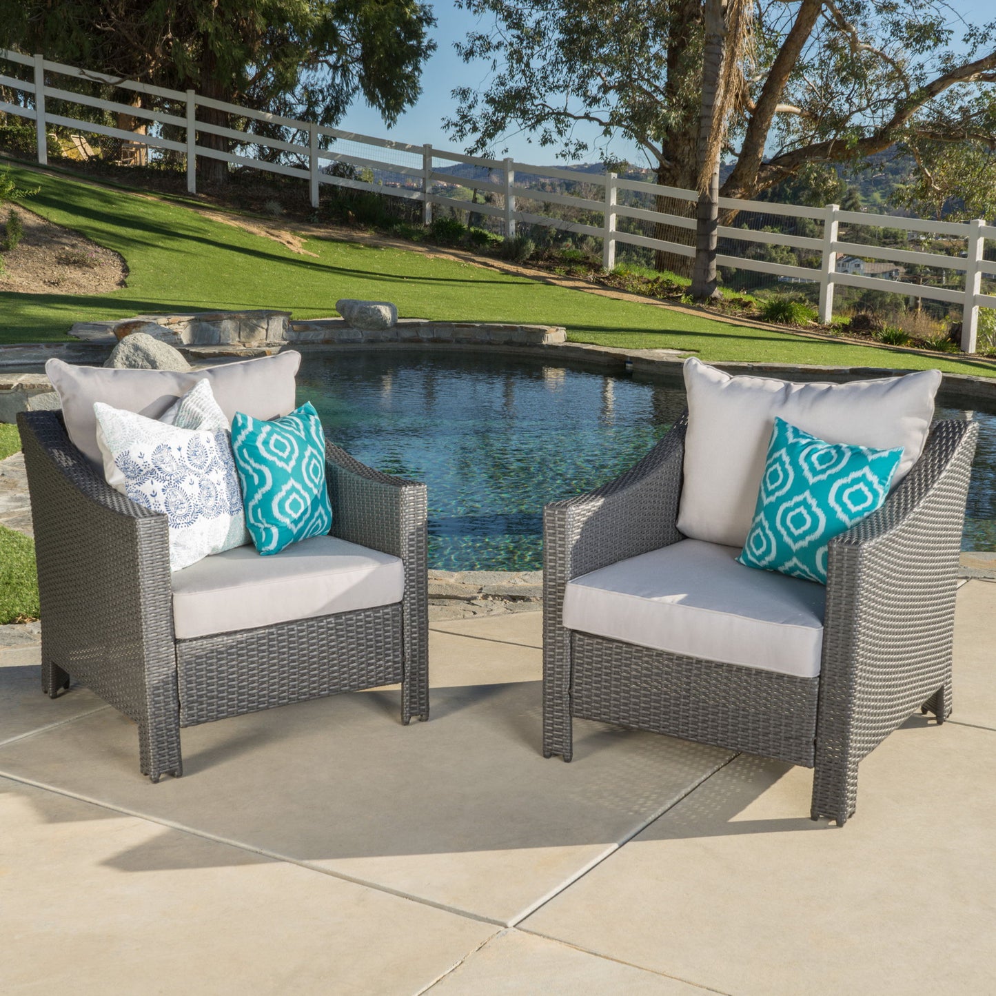Antibes - Armchair With Water Resistant Cushions Noble House