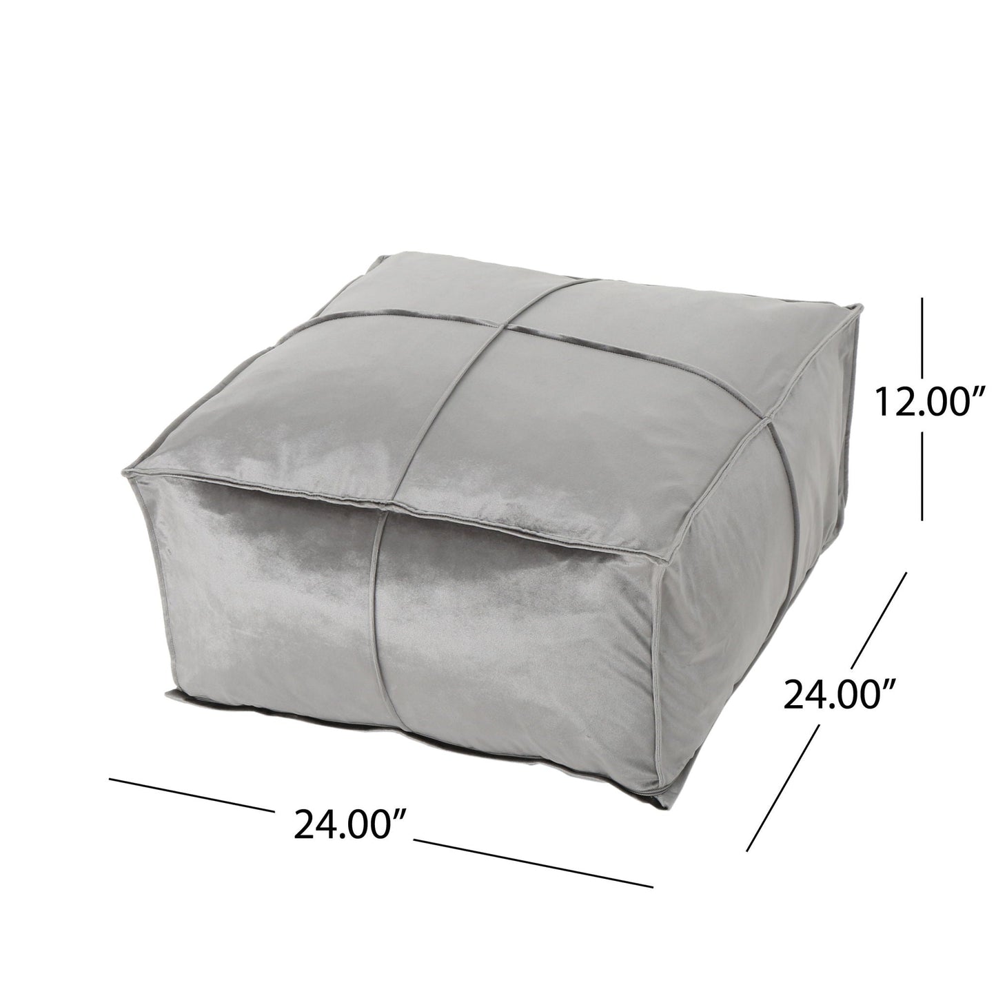 Nati - Square Pouf Ottoman And Floor Cushion - Smoke Home Essentials