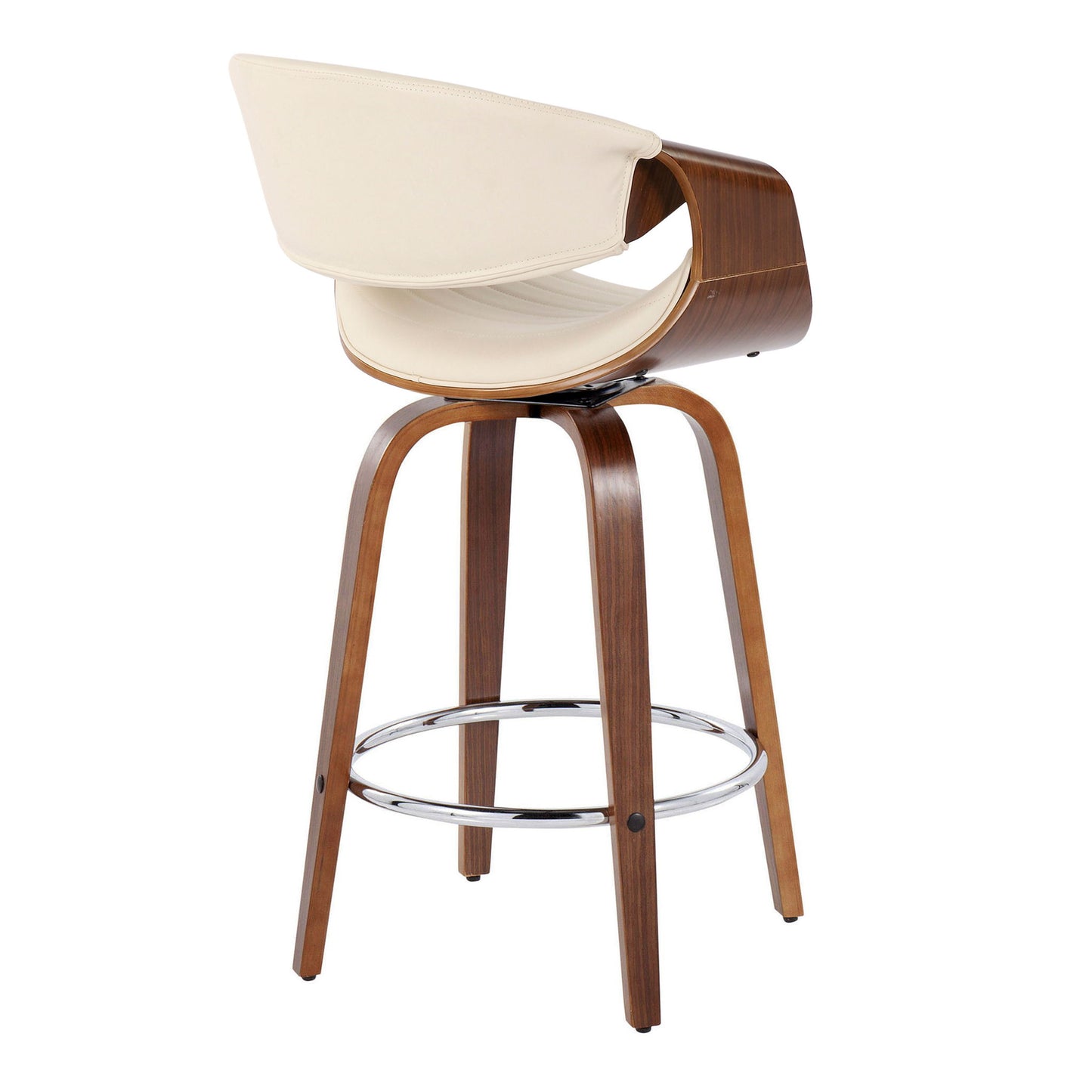 Symphony - Mid Century Modern Fixed Height Counter Stool & Swivel With Round Footrest (Set of 2) Lumi Source