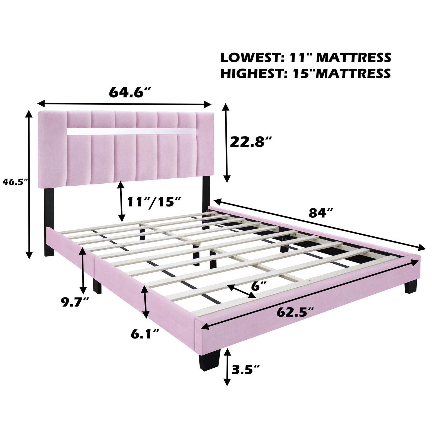 Queen Size Adjustable Upholstered Bed Frame Dark Velvet Collection Comfort And Simplicity Home Essentials