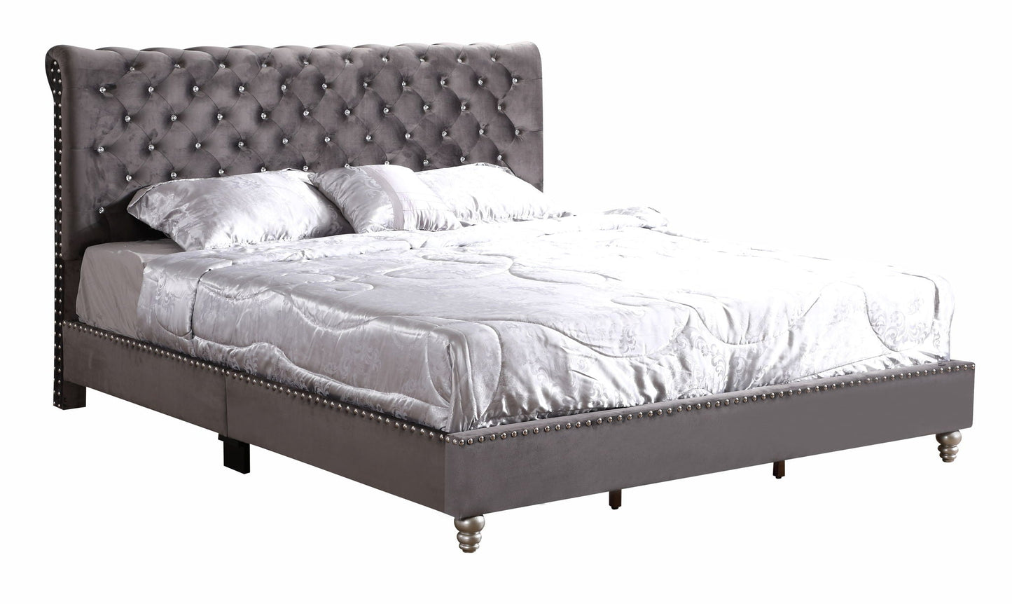 Elegant Transitional Upholstered Bed Glory Furniture