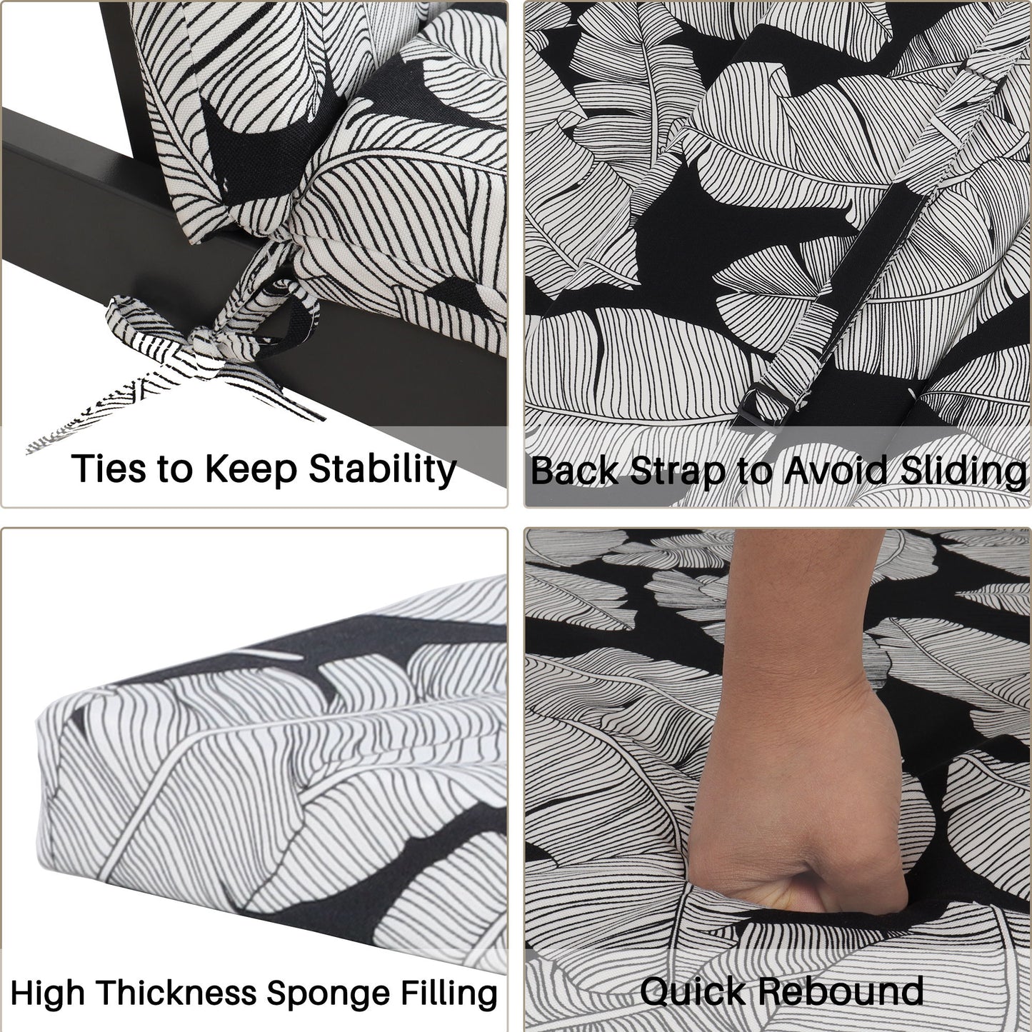 2 Piece Chaise Lounge Chair Cushion Set With Ties Home Essentials