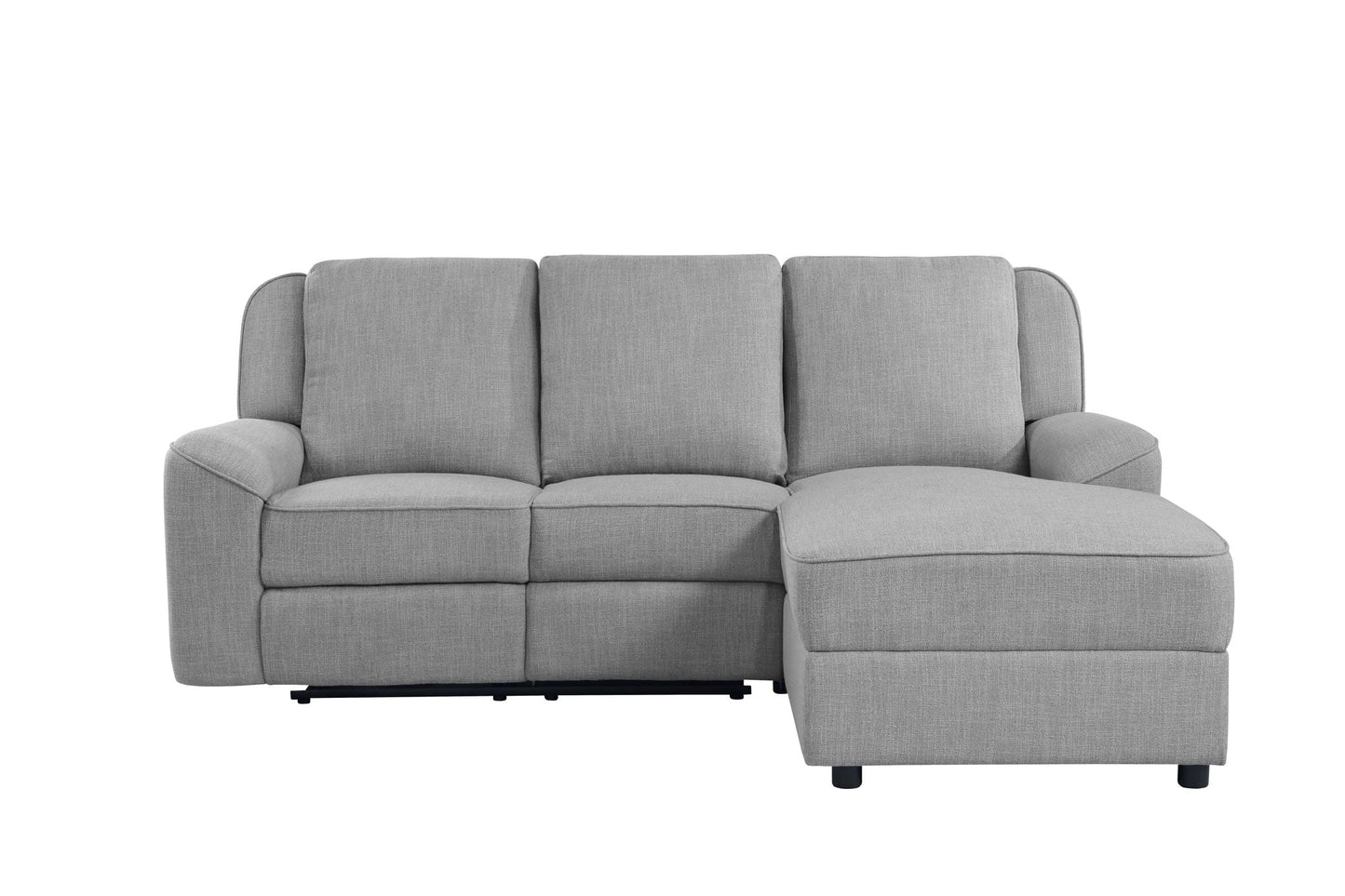 Destiny - Linen Sectional Sofa With Dropdown Table - Gray Acme
