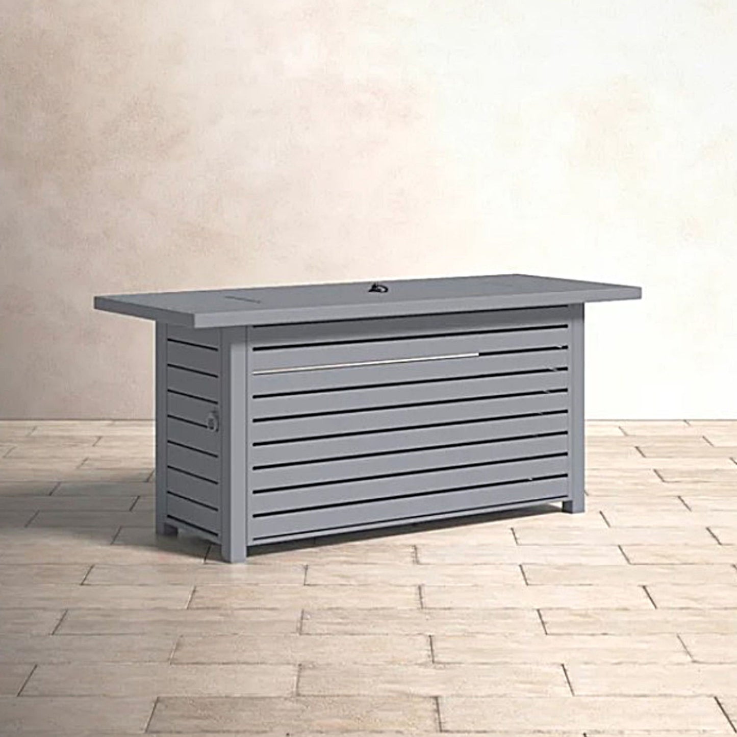 Steel Propane / Natural Gas Outdoor Fire Pit Table With Lid LSI Patio Furniture