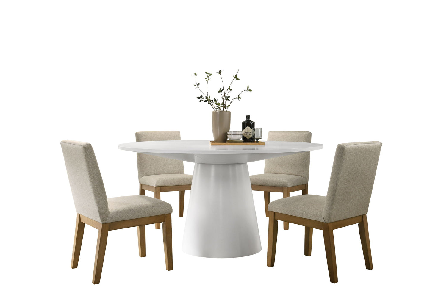 Jasper - Wide Contemporary Round Dining Table Set Lilola Home