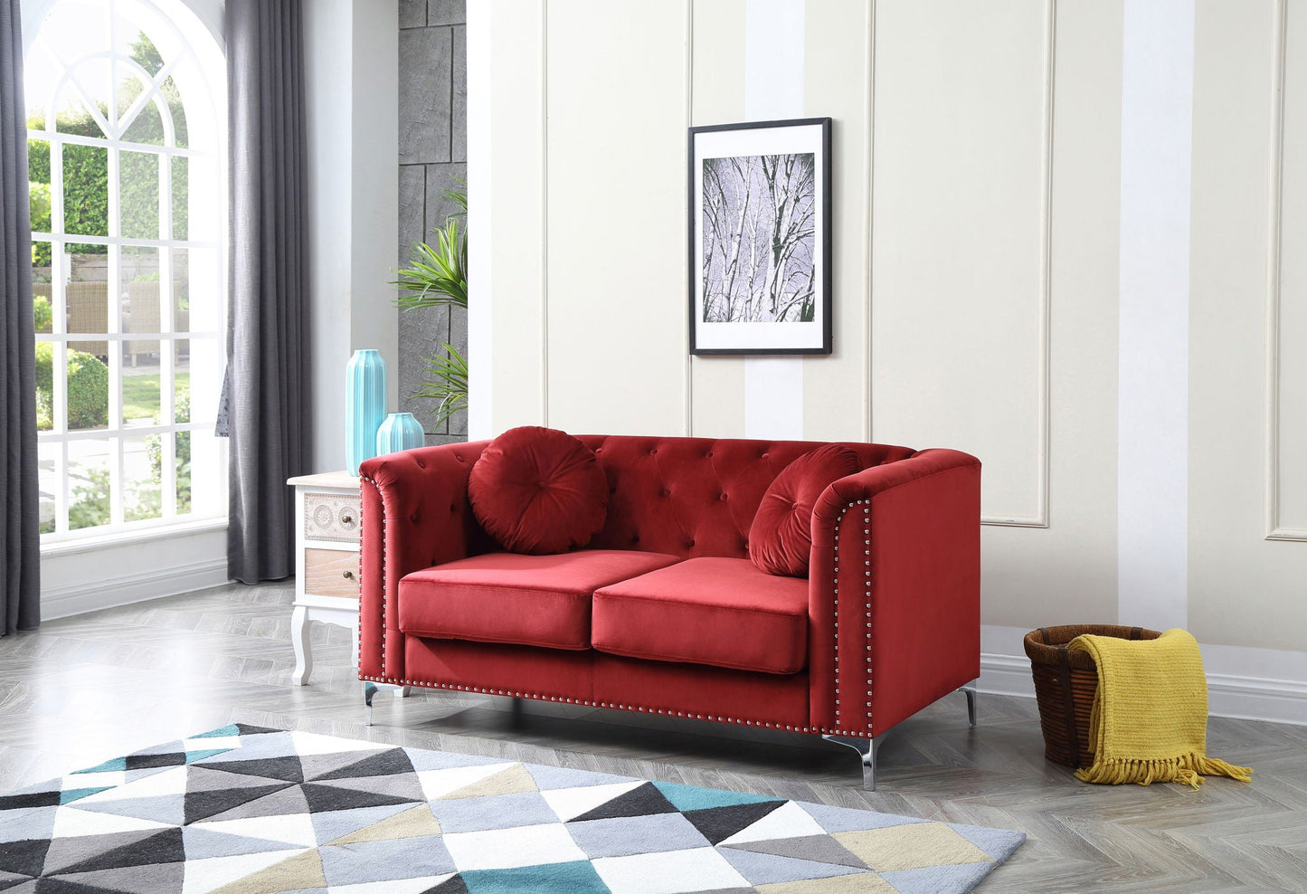 Stylish Sloped Arm Loveseat Glory Furniture