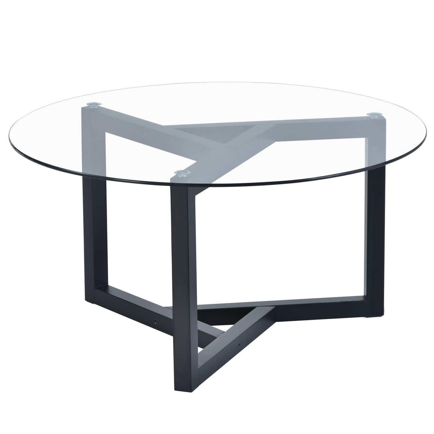 Round Glass Coffee Table Modern Cocktail Table Hearth and Haven